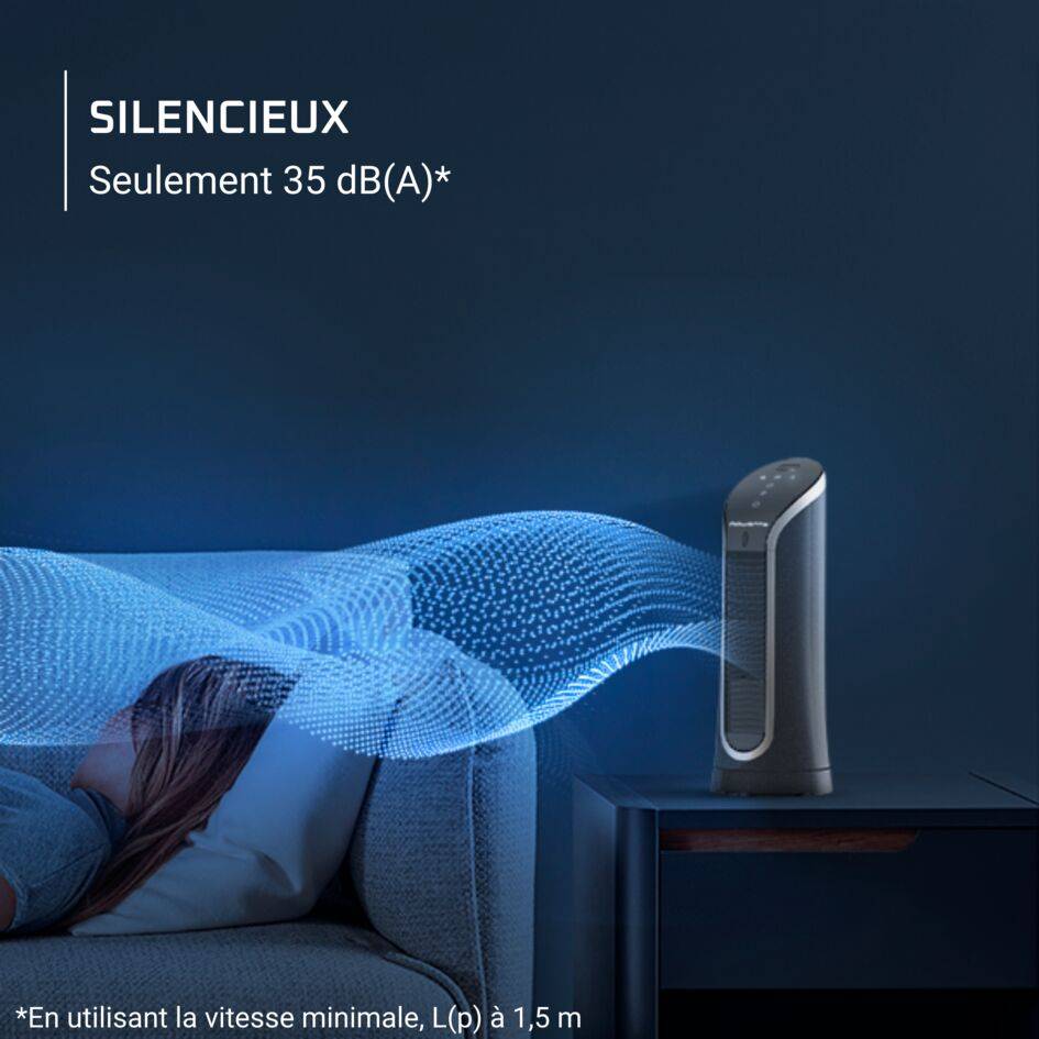 EOLE SILENCE FORCE, Ventilateur Tour, Rafraîchissement Intense, Silencieux