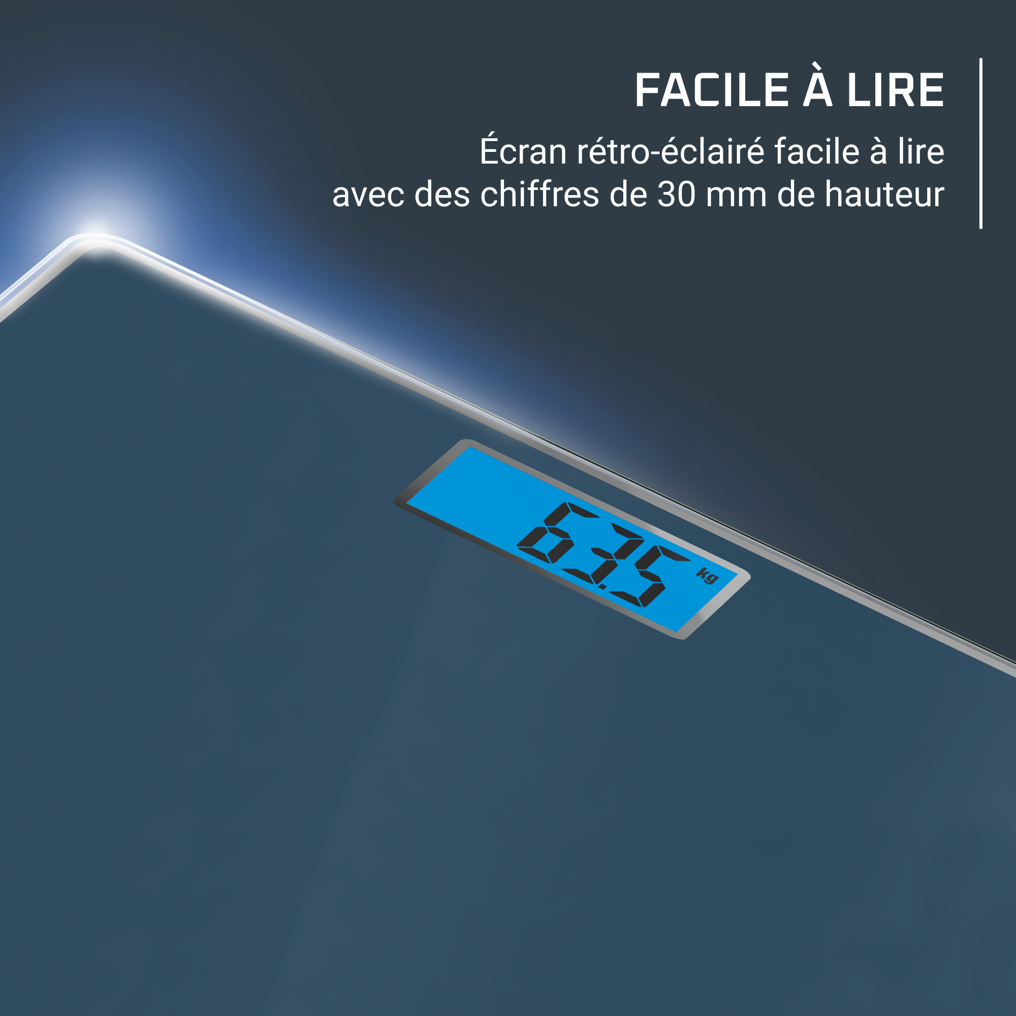 Classic Pèse-personne, Jusqu'à 160 kg, Graduation 100g, Piles incluses