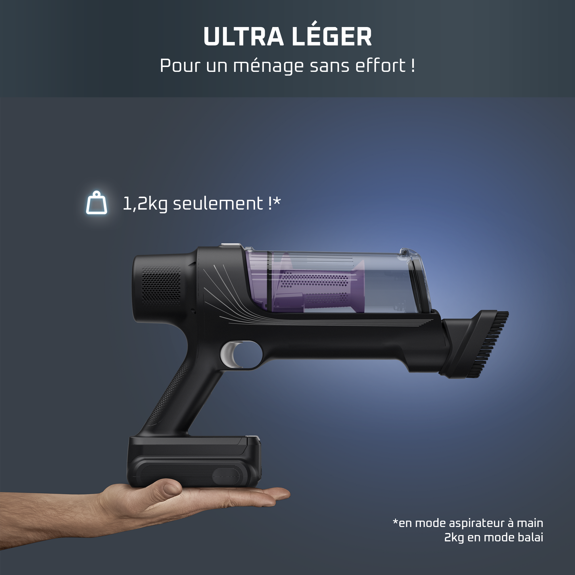 X-Pert 7.60, Aspirateur balai sans fil, 140W, 45min, Léger