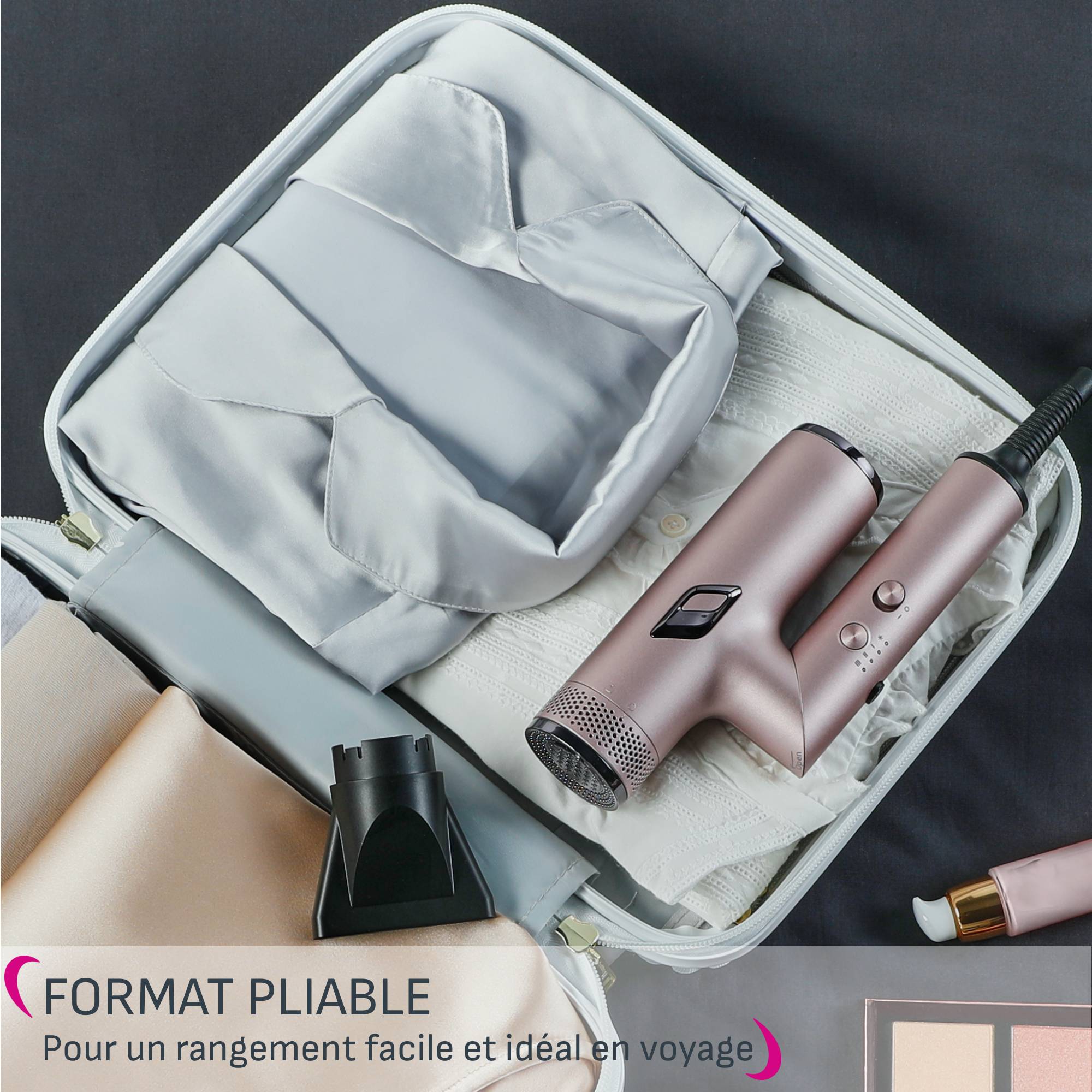 Nano Fold, Sèche-cheveux pliable, Compact, Léger, Ultra puissant