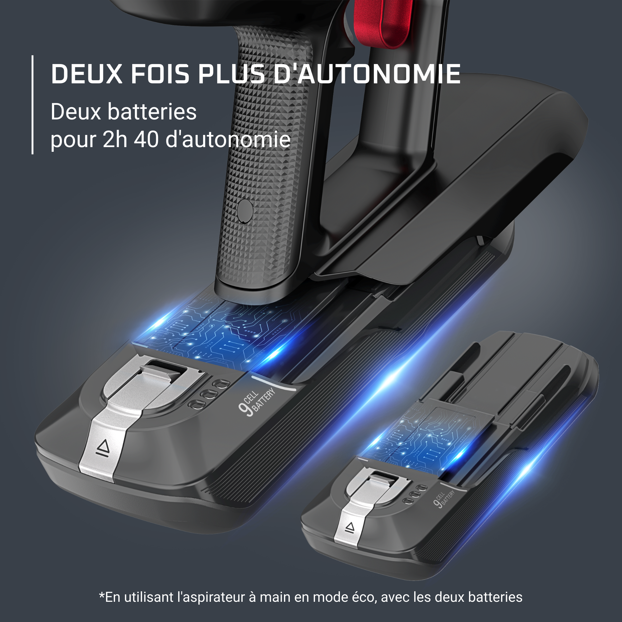 X-Force Flex 15.60, Aspirateur balai sans fil, 245 AW, 2h40, 2 batteries RH99F3WO