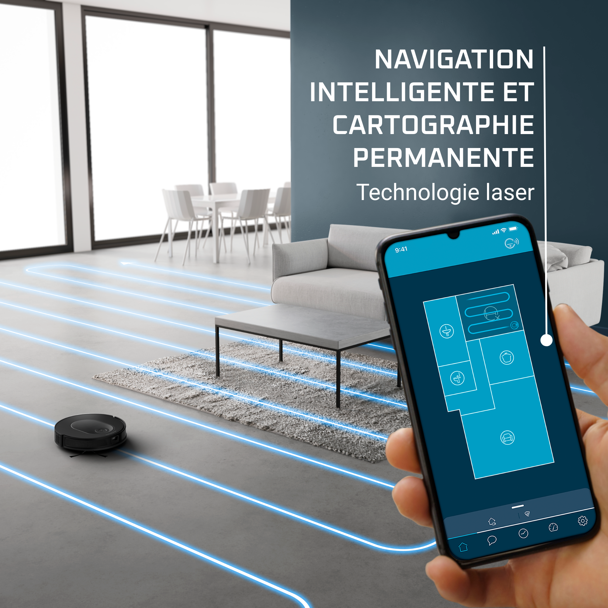 X-PLORER Serie 65+, Aspirateur robot, Navigation méthodique