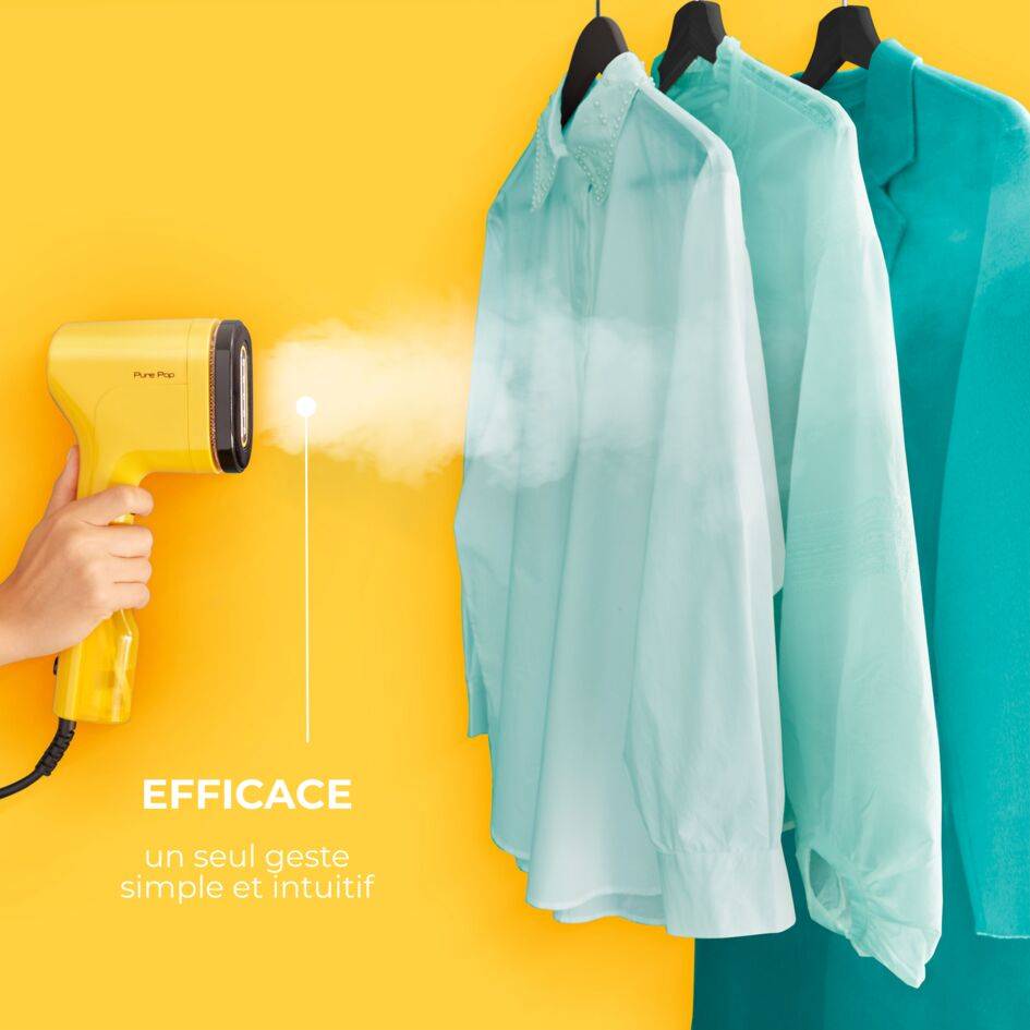 Pure POP Jaune, Défroisseur à main, 1300 W, 20 g/min, Compact, Voyage, Calor