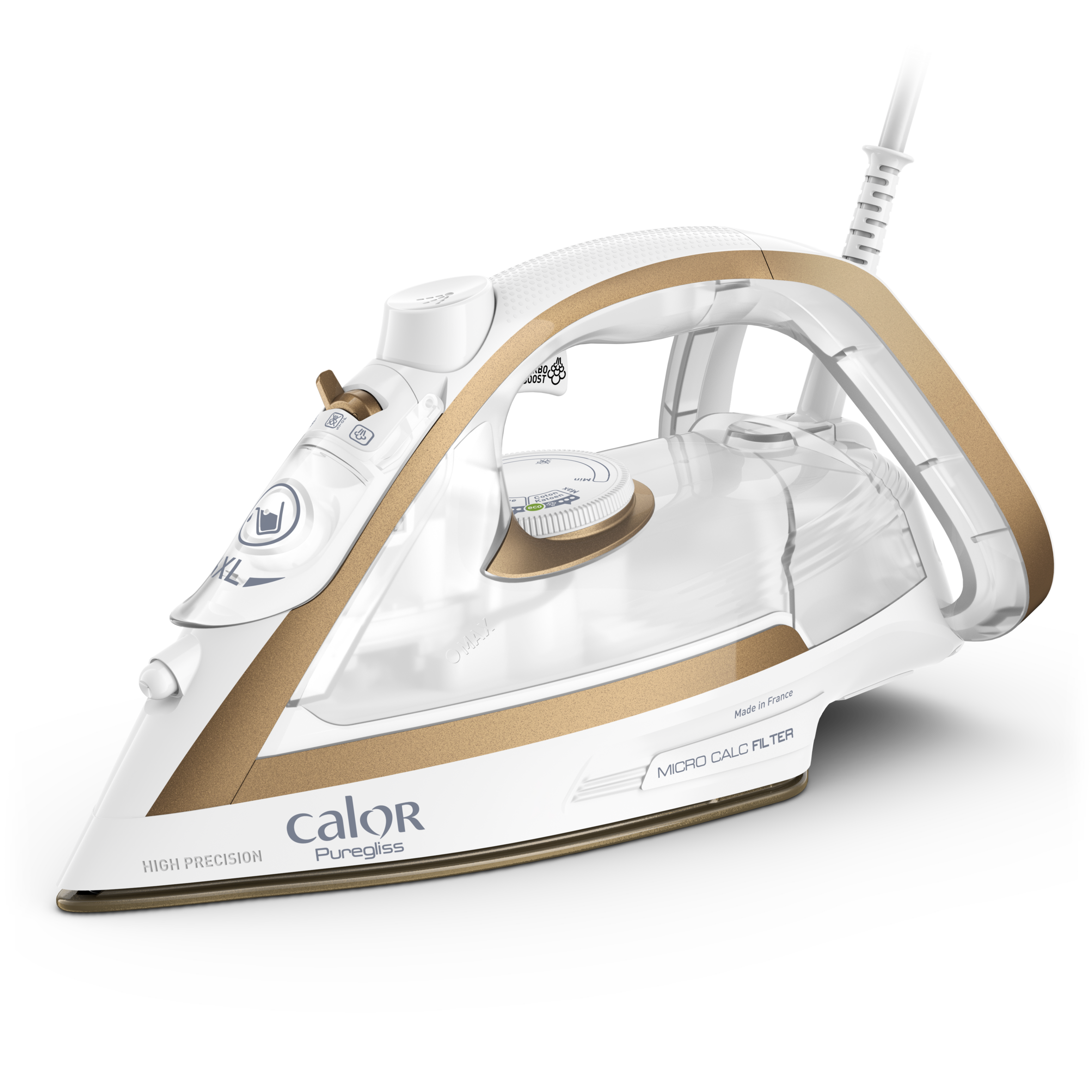 FER VAPEUR Puregliss 2900 W BLANC ET OR