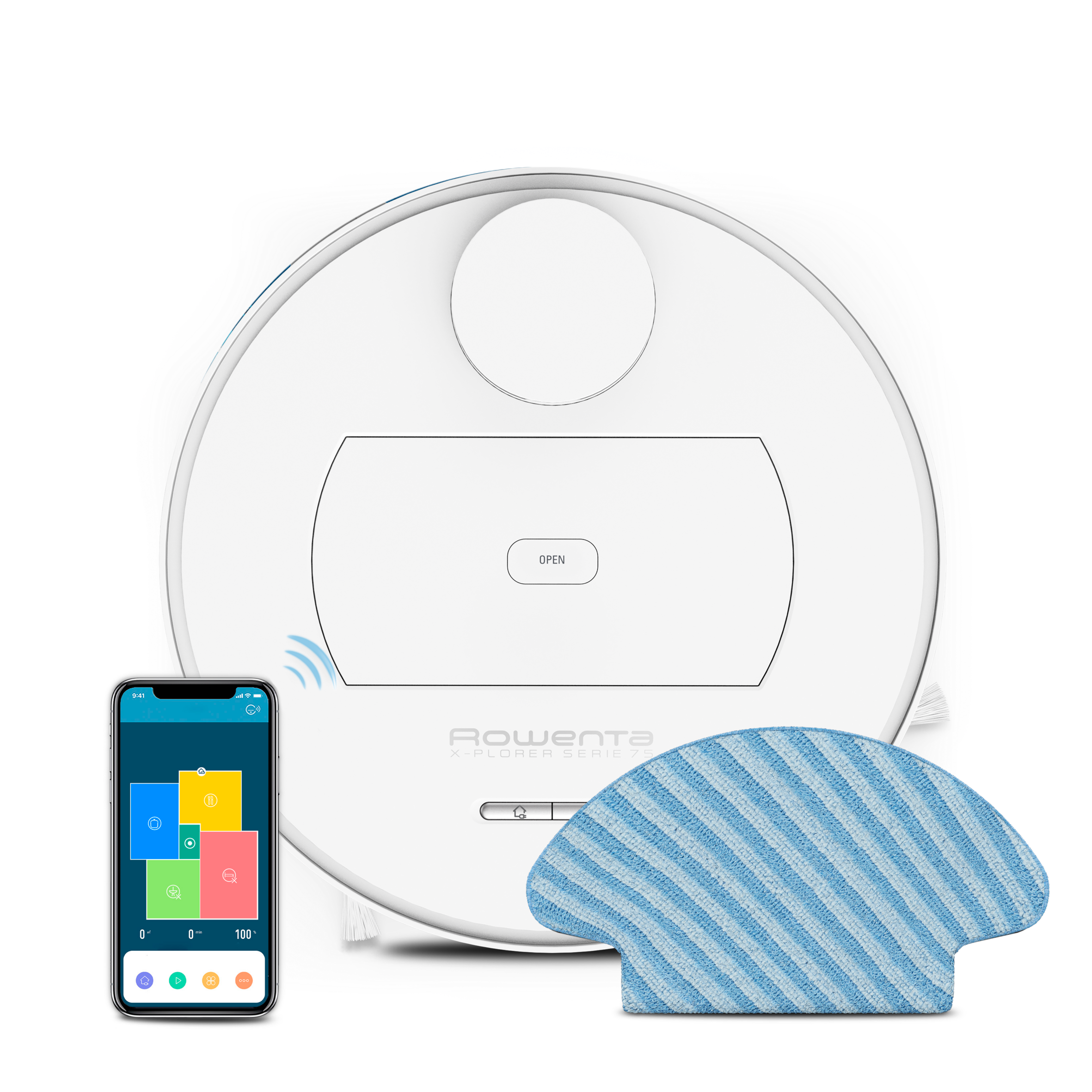 X-Plorer Série 75, Aspirateur robot, Navigation intelligente, 150min, Animaux