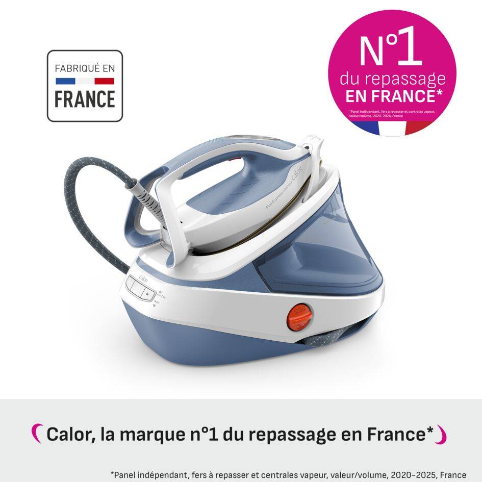 Calor Pro Express Ultimate II, Centrale Vapeur Haute Pression, 7,6 Bars, Débit vapeur 580 g/min, Sans réglage, Fabriqué en France, GV9710C0