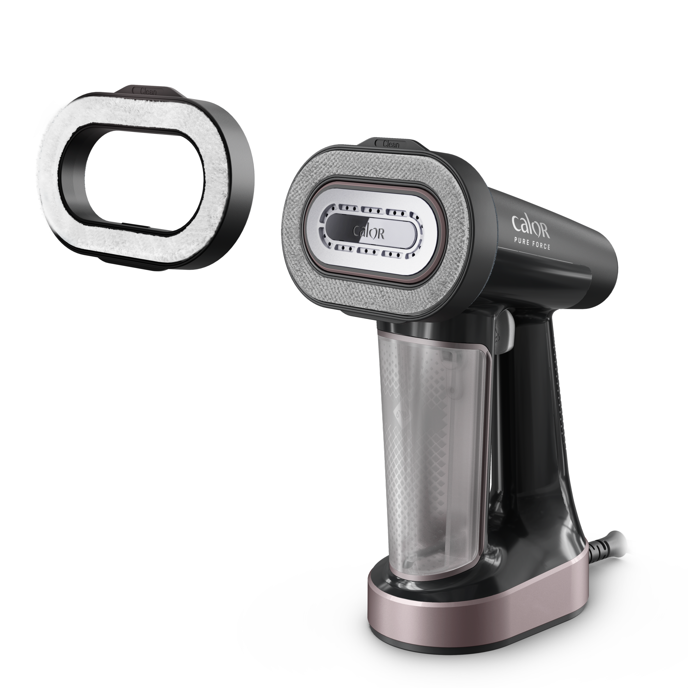 Pure Force 3en1, Défroisseur à main et fer à repasser, Nettoie