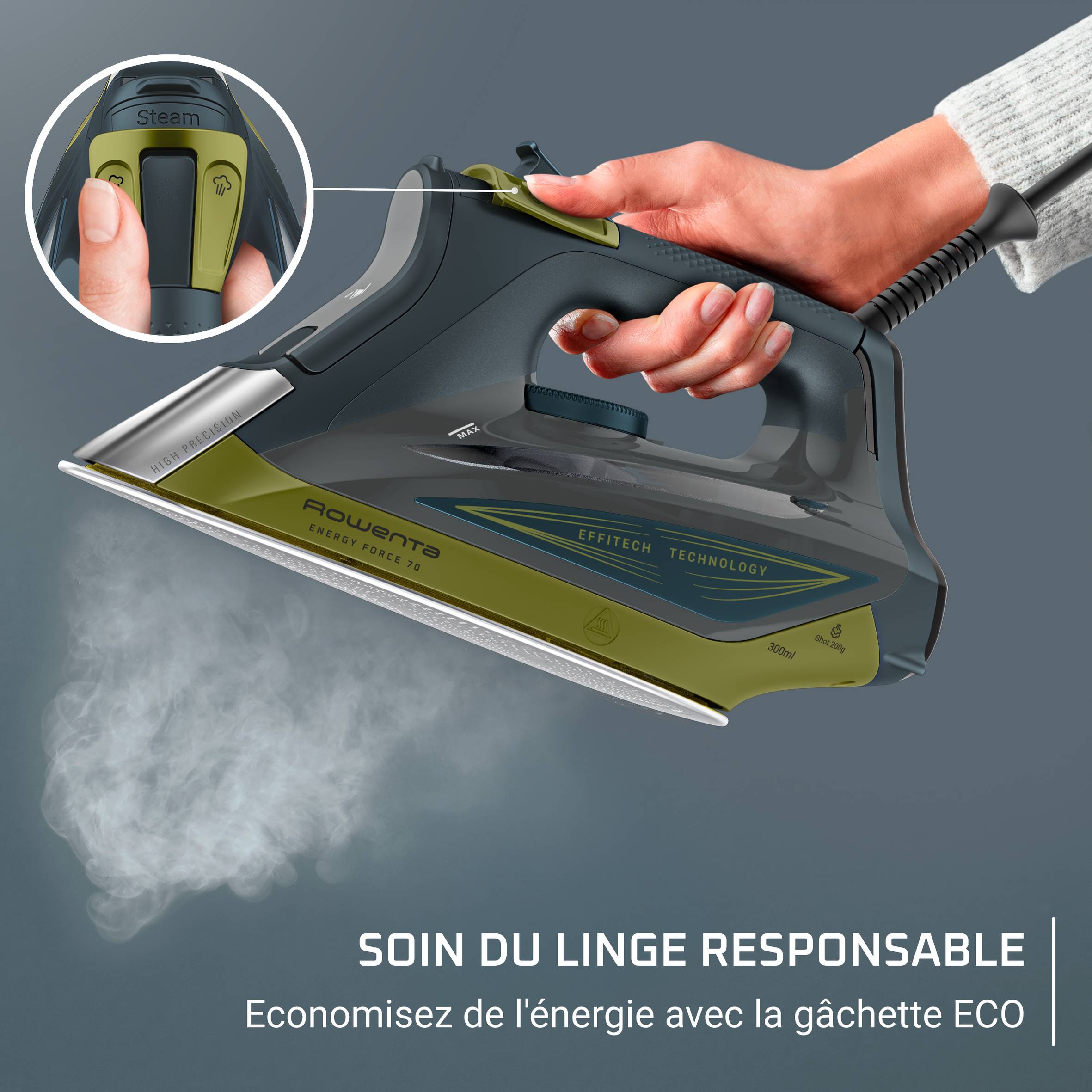 Energy Force 70, Fer vapeur, Fonction pressing puissante, Économies d'énergie