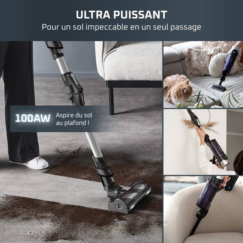 X-Force Flex 9.60, Aspirateur balai sans fil, 100AW, 45min, Allergie