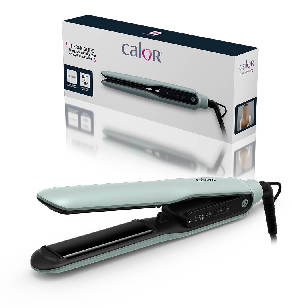 Thermoglide, Lisseur, Lissage et boucles, Glisse parfaite, Brillance, Calor