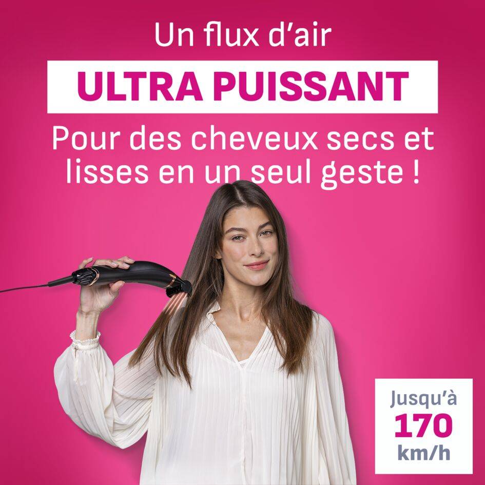 Air Motion, Sèche-cheveux lissant, Léger, Moteur digital, Effet Coanda, Calor