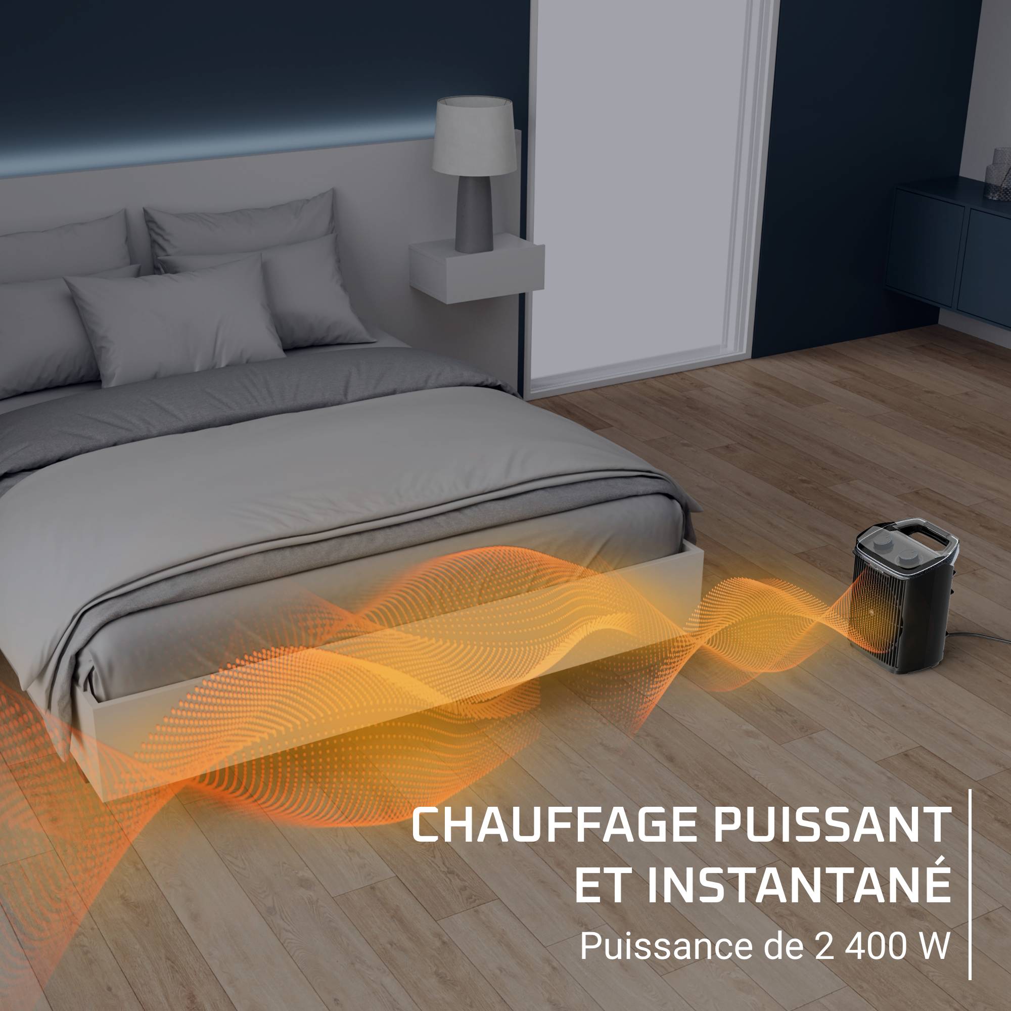 Intense Comfort Aqua, Radiateur d'appoint pour salle de bains, Silencieux, 2400 W