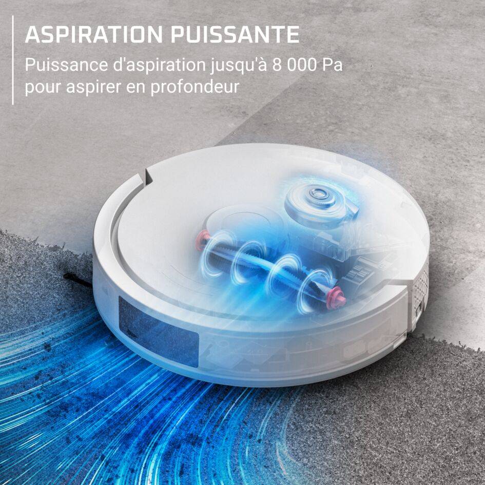 X-Plorer Série&nbsp;380+, Aspirateur robot laveur, Modèle Animal & Allergie, 8&nbsp;000&nbsp;Pa