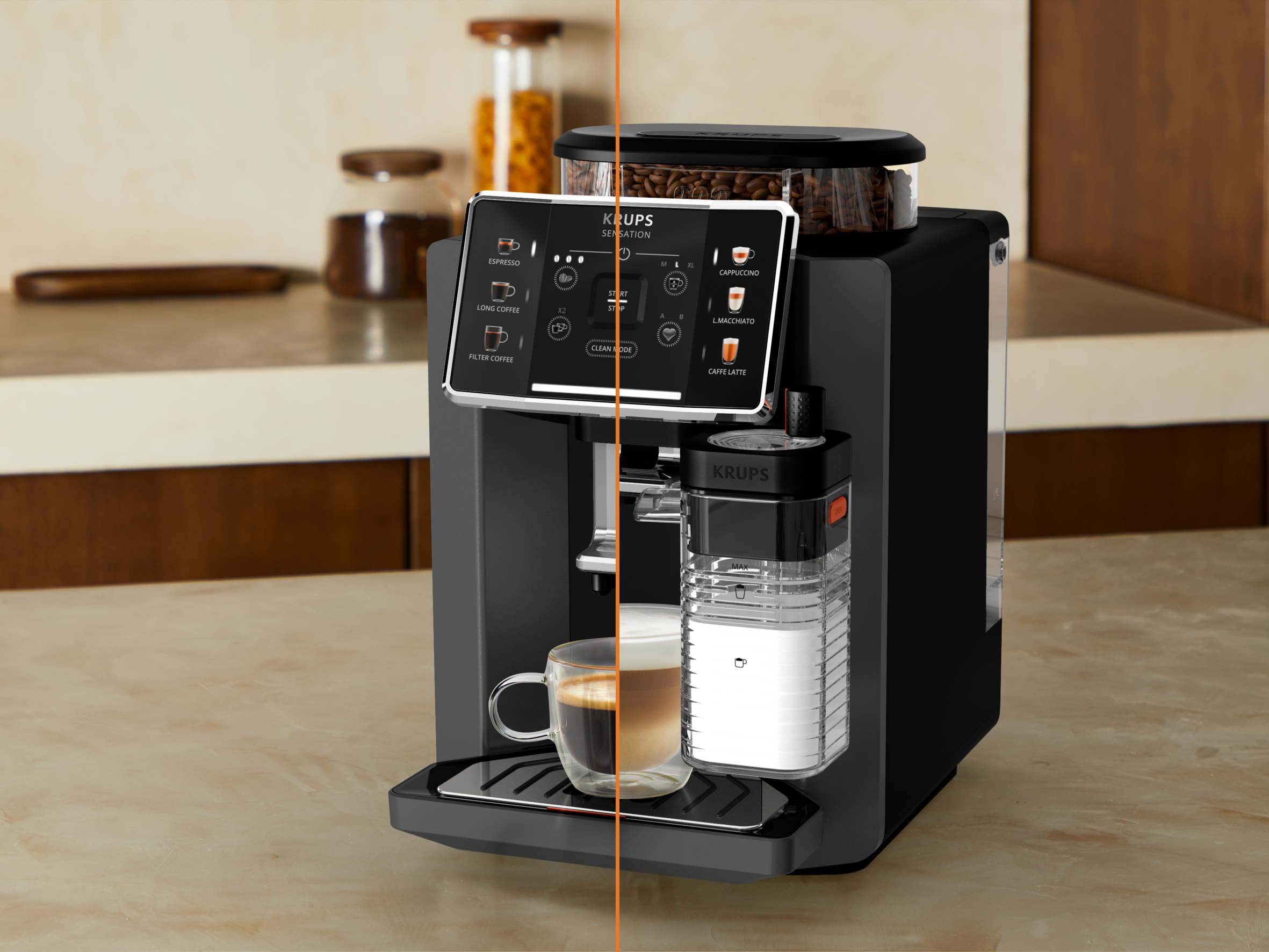 Machine à café grains Sensation Lait M85 GRIS + kit d'accessoires d'entretien