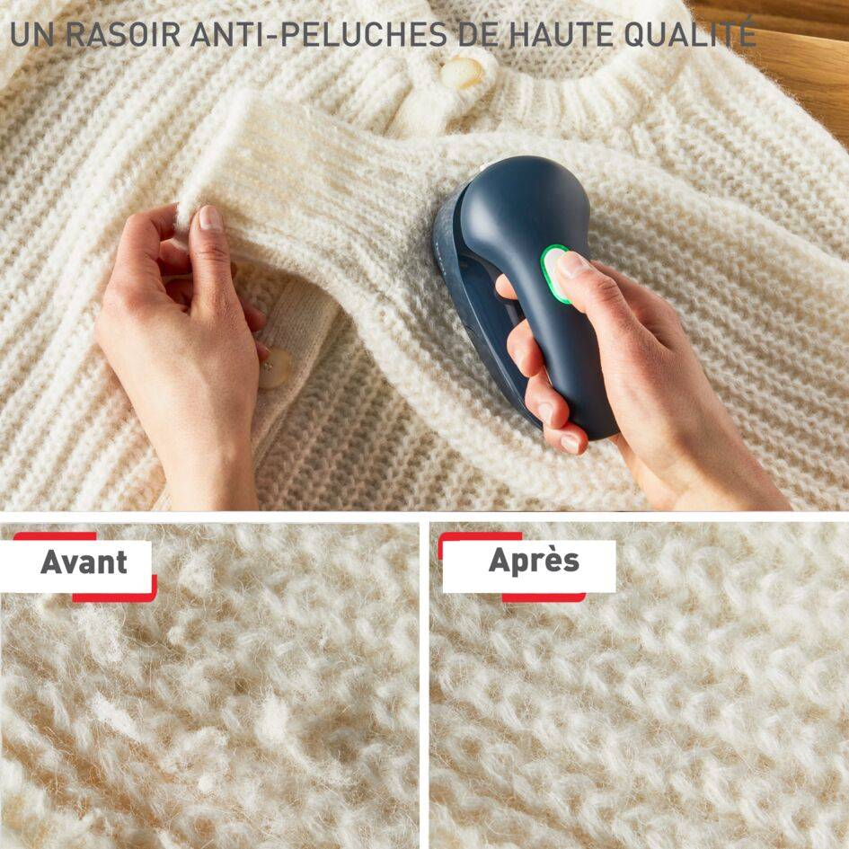 Rasoir anti-peluches rechargeable, Grille en acier inoxydable, Calor