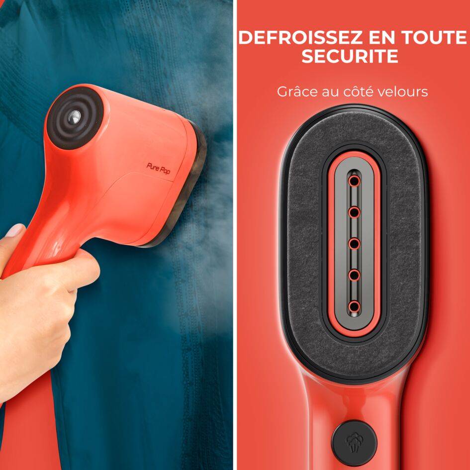 Pure POP Corail, Défroisseur à main, 1300 W, 20 g/min, Compact, Voyage, Calor
