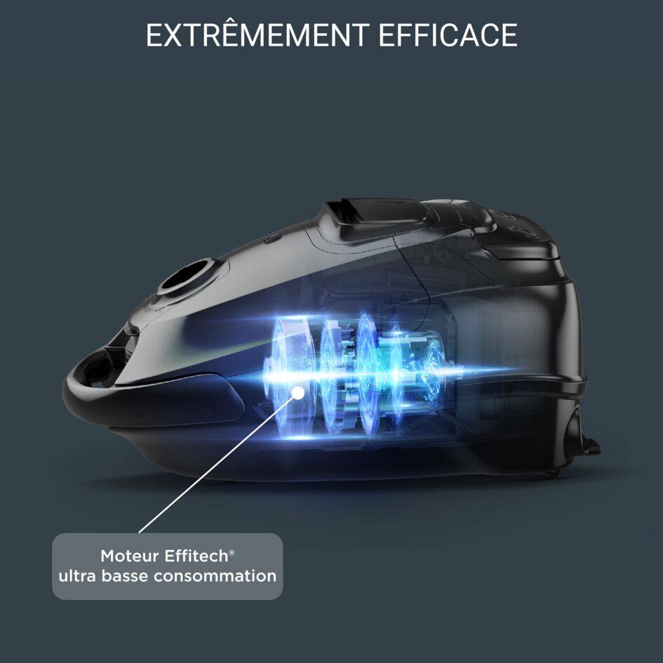 Silence Force Effitech, Aspirateur avec sac, Ultra silencieux 57&nbsp;dB(A), Basse consommation