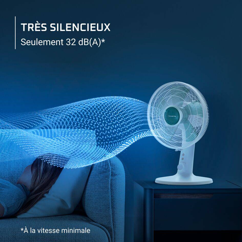 Turbo Silence Extrême, Ventilateur de table, Rafraîchissement intense, Silencieux
