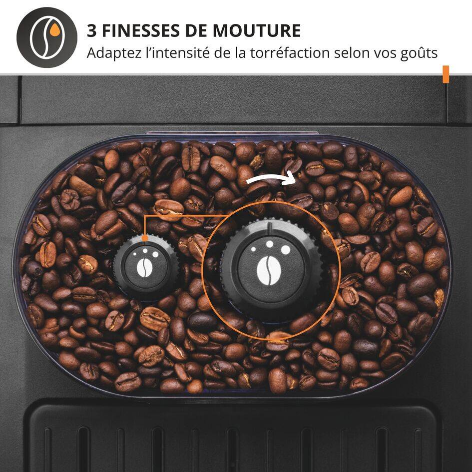 RECONDITIONNÉ Essential, Krups, Machine à café à grains, Interface boutons, Buse vapeur pour Cappuccino