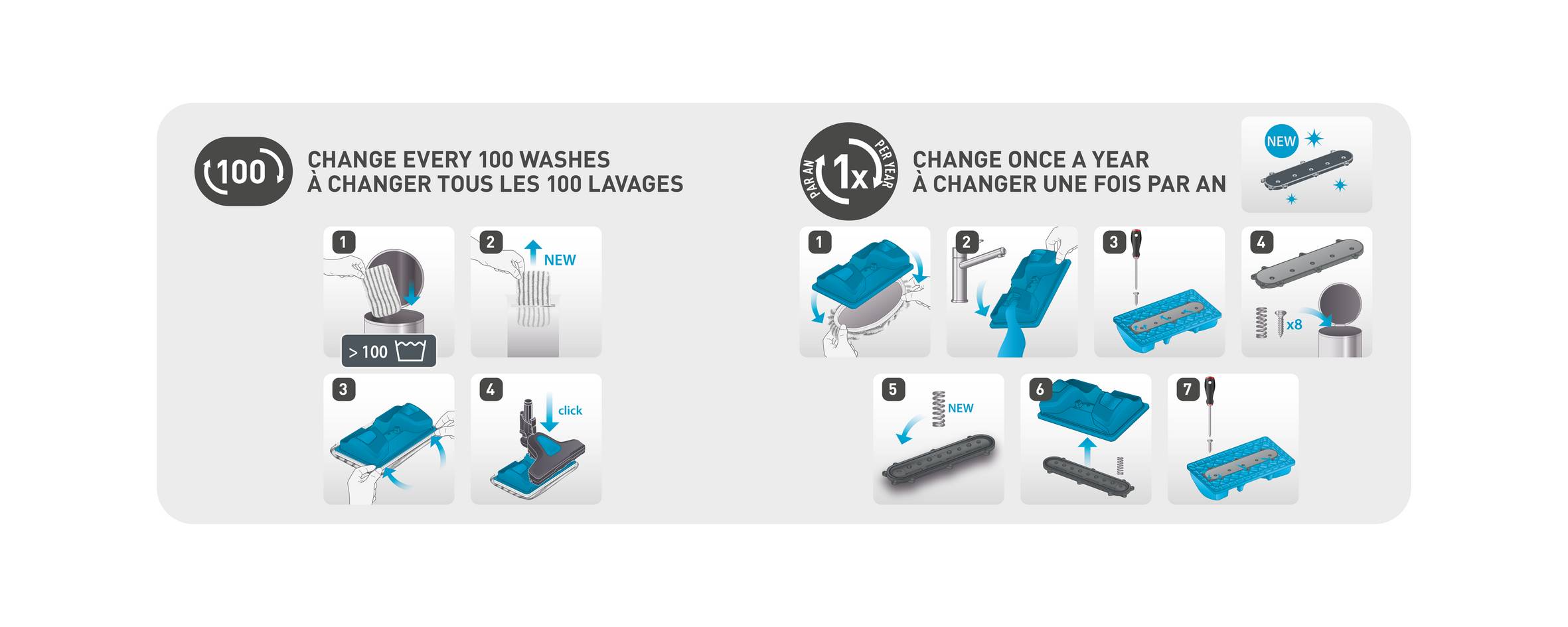 Serpillières microfibres pour X-Force 9.60 ZR009502