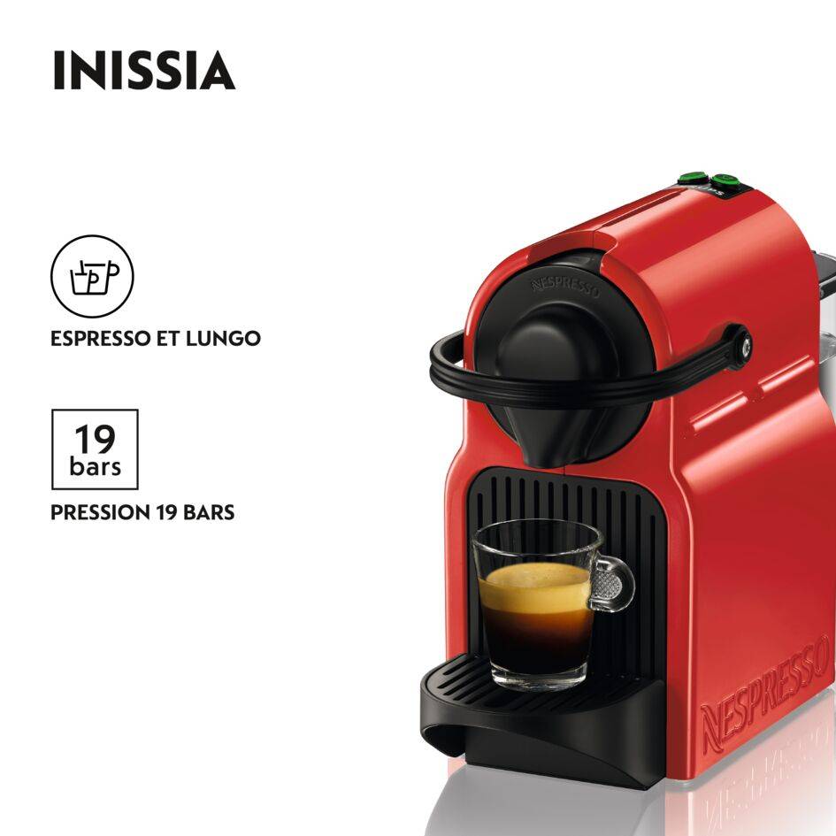 Machine à café Nespresso Inissia by Krups rouge