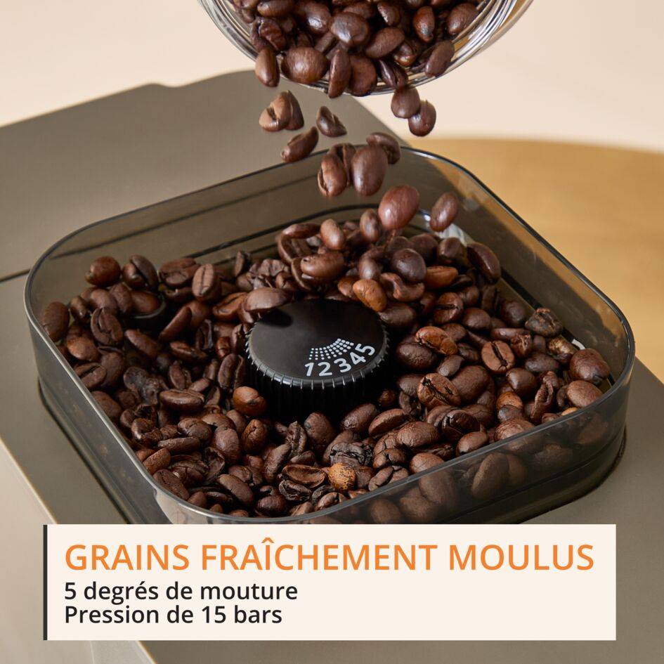 Coffee Crush Experience, machine à café à grains, ultra compacte, recettes lactées, KRUPS