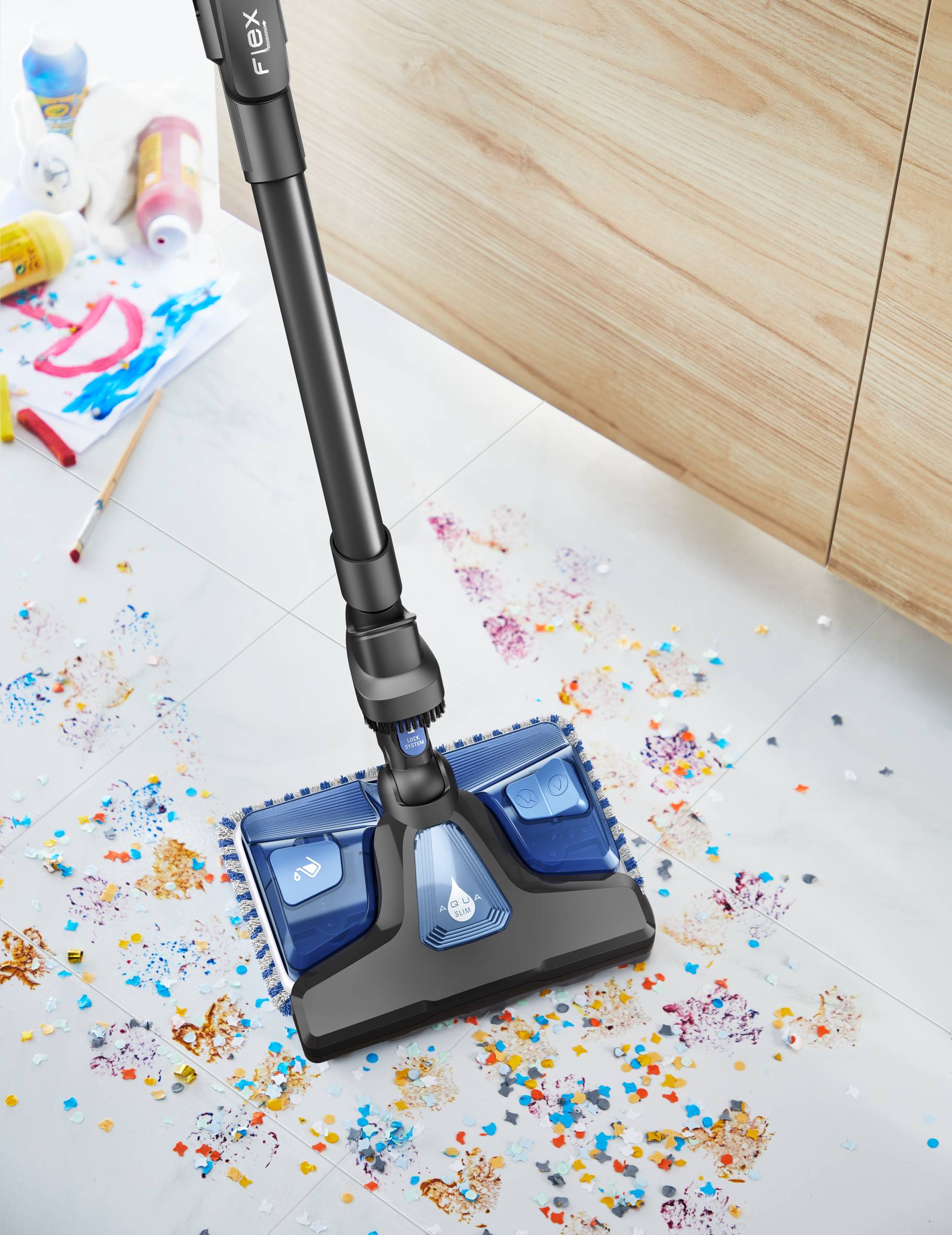 Brosse lavante Aqua Slim avec 2 lingettes pour l'aspirateur X-Force 9.60