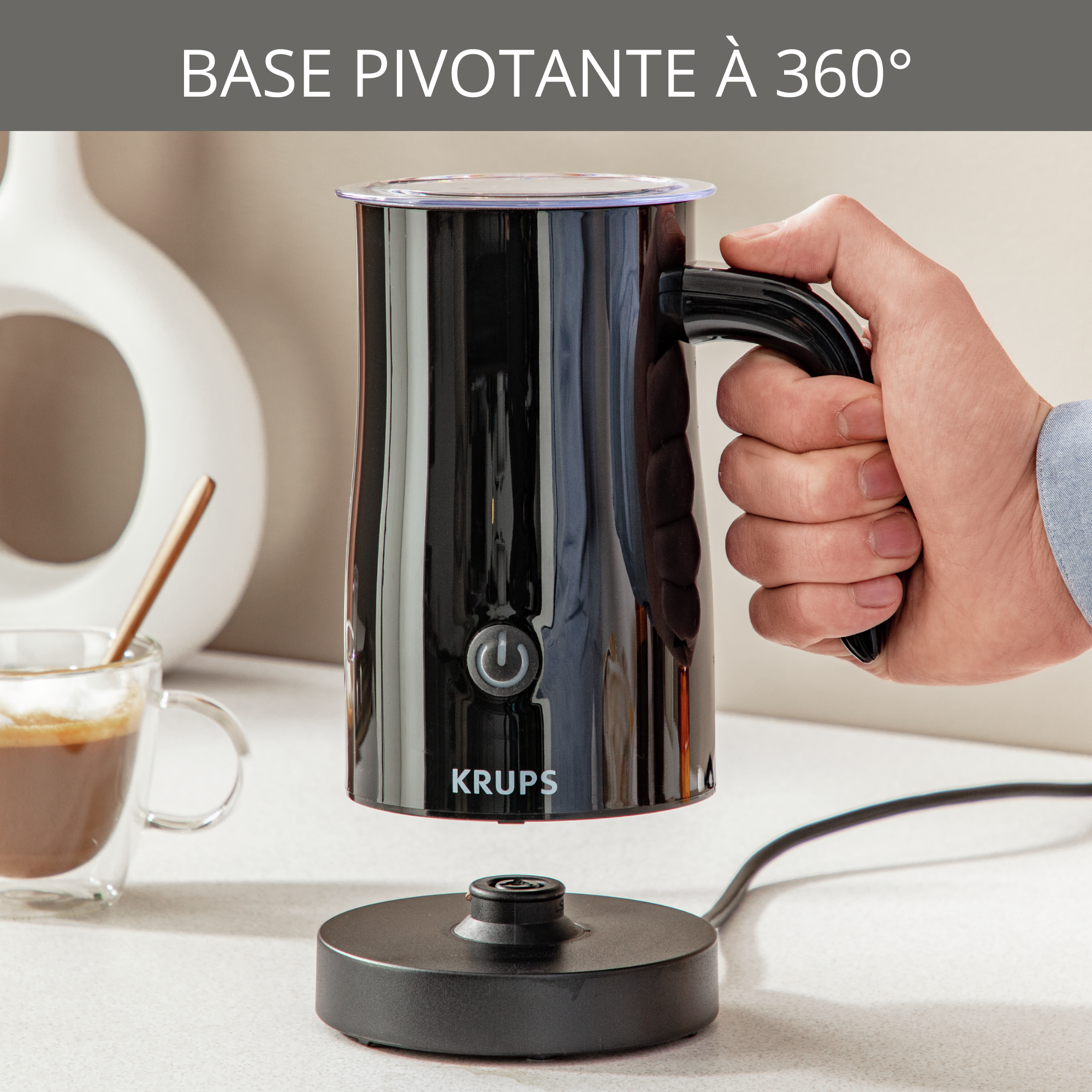 MOUSSEUR A LAIT AUTOMATIQUE NOIR