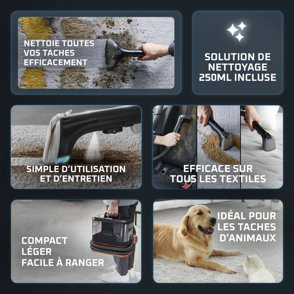 Clean It, Shampouineuse Détacheur, 400W, Polyvalent, Tous textiles