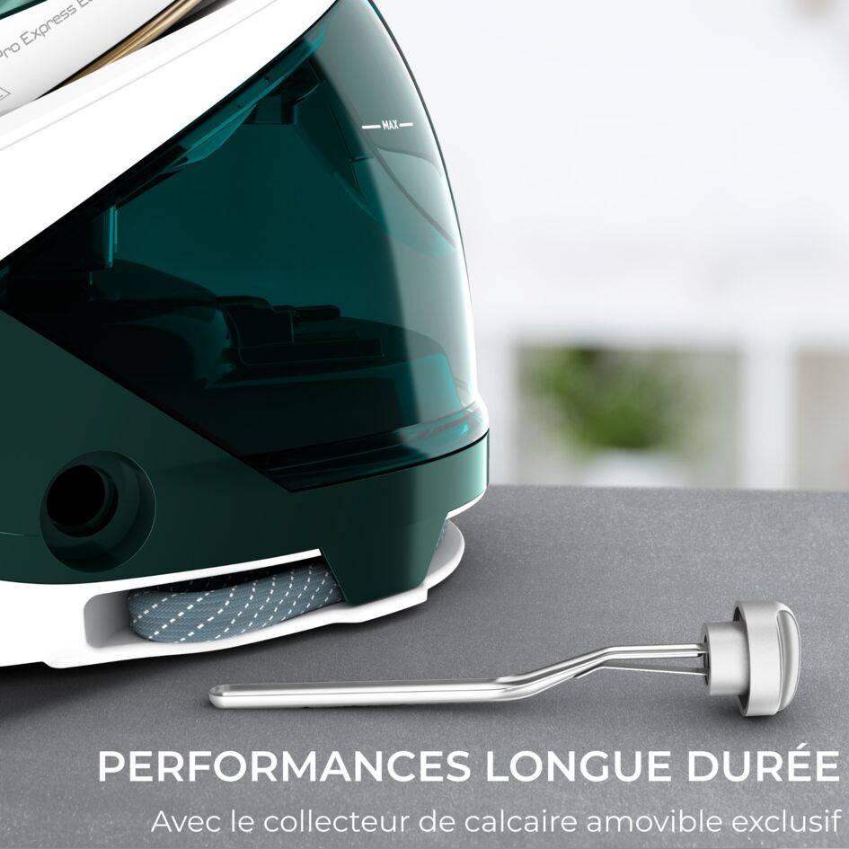 Pro Express Eco, Centrale vapeur éco conçue, 7,5 bars, pression 140 g/min, fonction pressing 560 g/min
