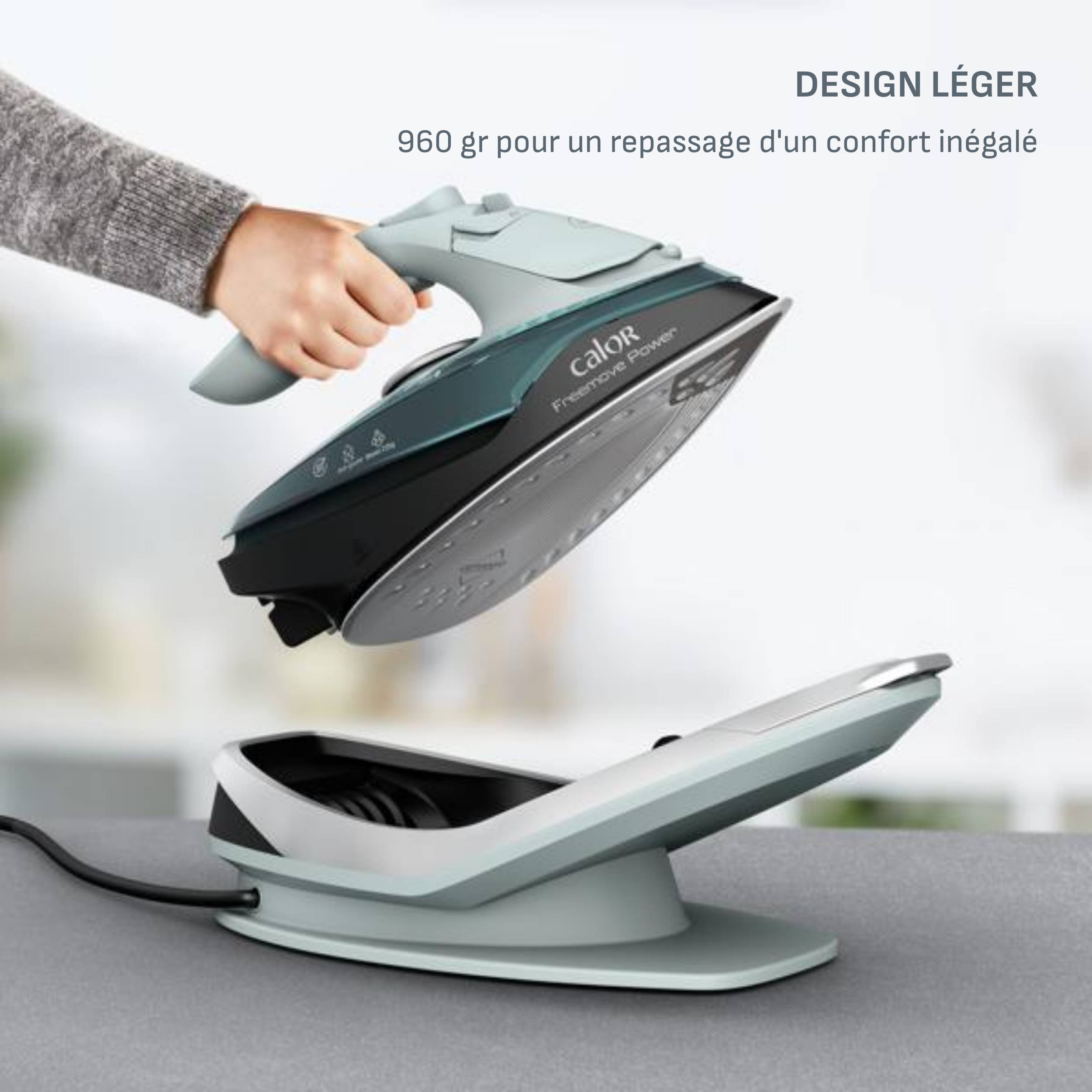 Freemove Power, Fer à Repasser Vapeur sans Fil, 40 g/min, Léger et Efficace, Calor