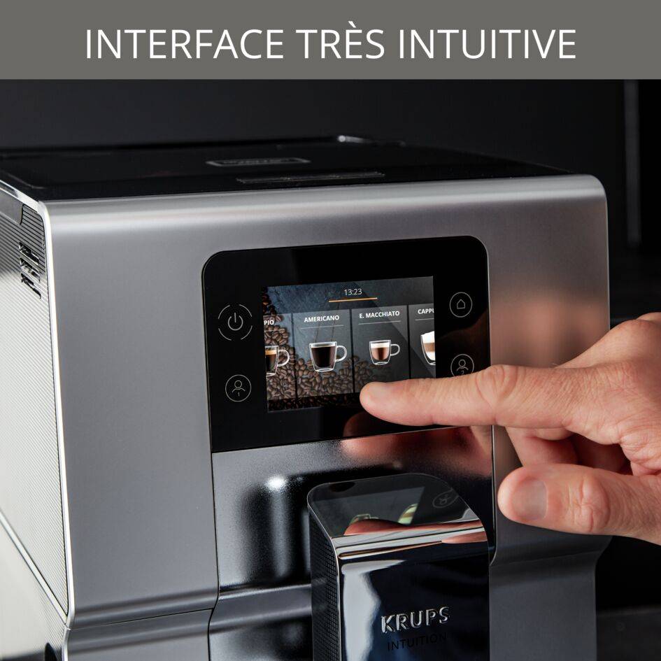 Intuition Préférence+, Krups, Machine à café à grain, 15 boissons, Ecran tactile