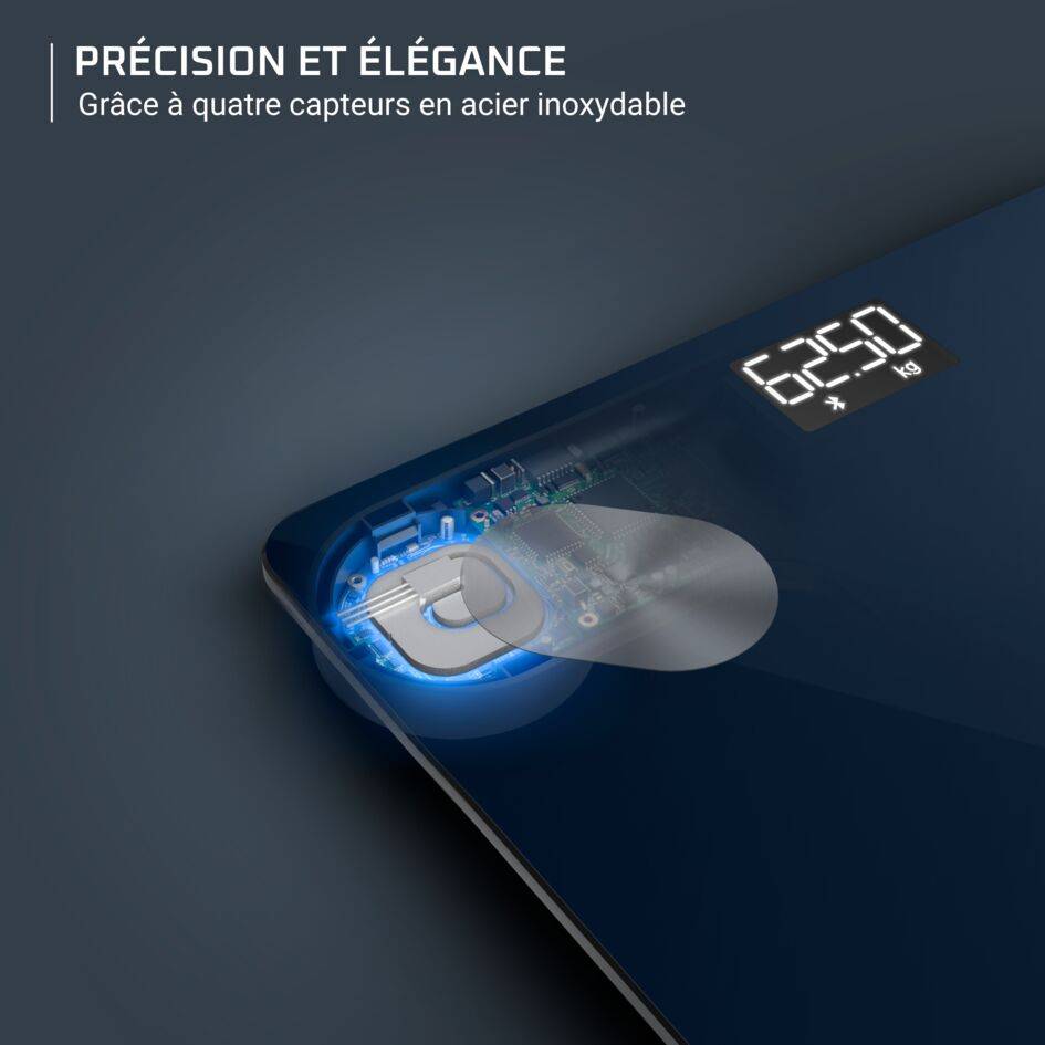 Goodvibes Life +&nbsp;2.0, Pèse-personne connecté, Application intuitive, 15&nbsp;indicateurs