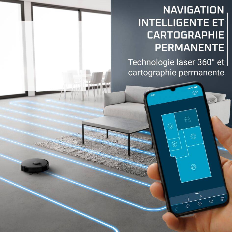 X-PLORER Serie&nbsp;135, Aspirateur robot laveur, Navigation laser, 6000 Pa