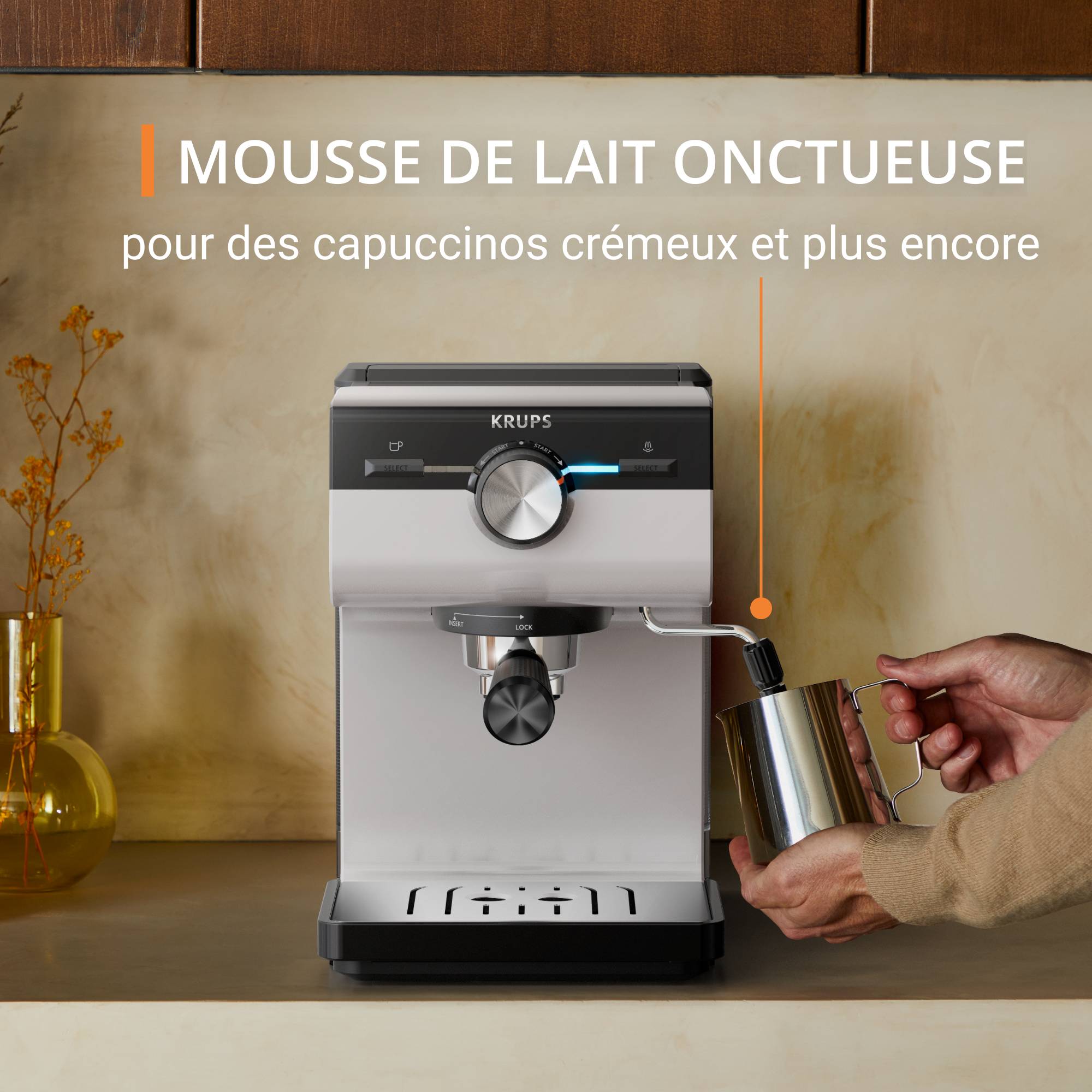 Machine espresso manuelle Authentic Gris clair