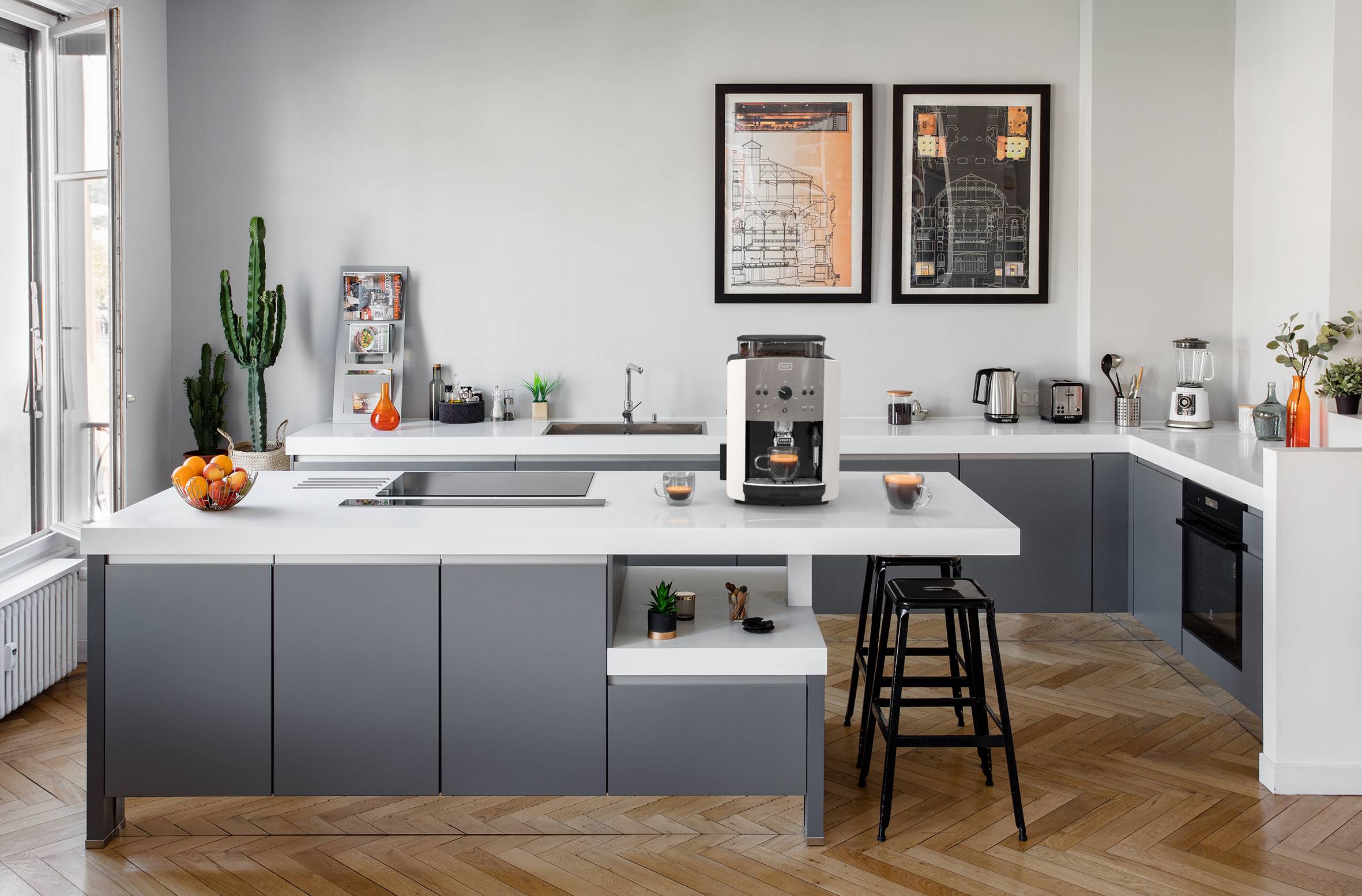 Arabica manuelle ivoire et gris