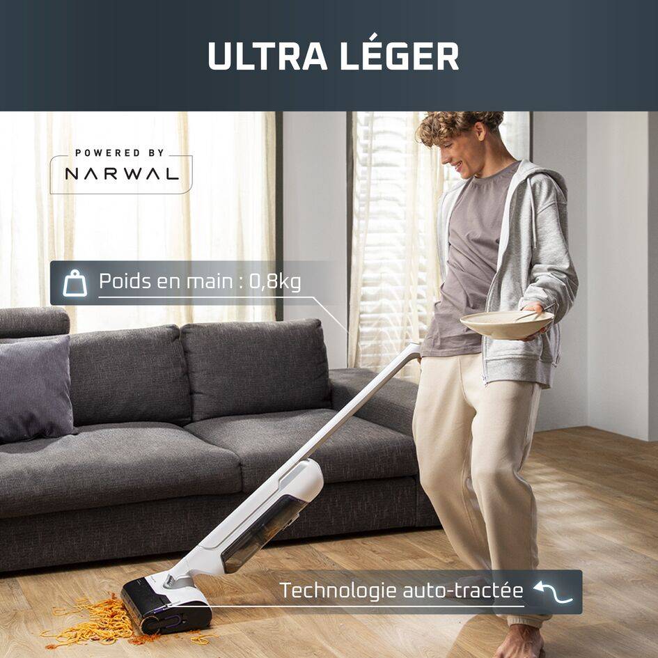 X-Clean 10 Aspirateur laveur sans fil, Longue autonomie, Nettoyage et séchage automatique