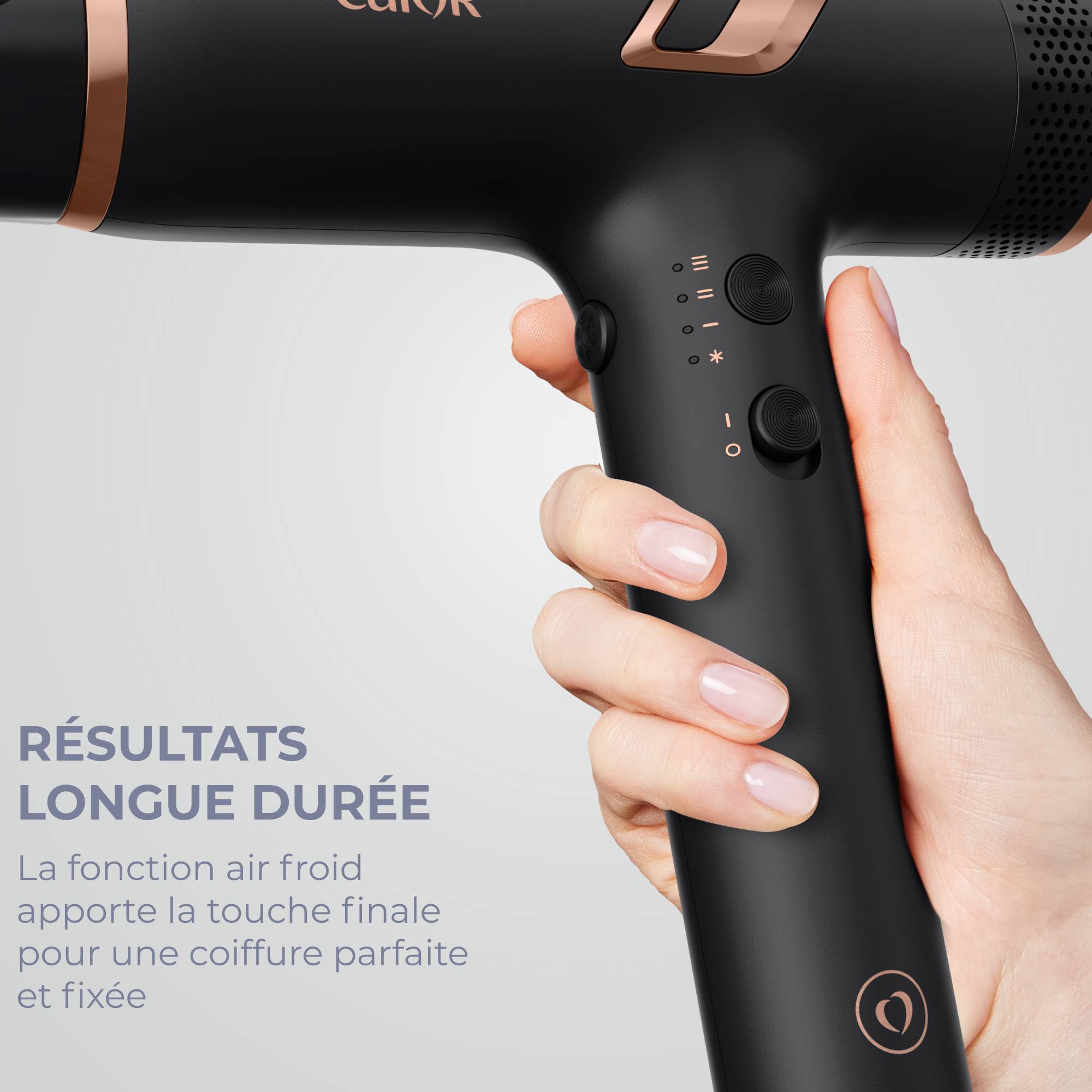 Nano, Sèche-cheveux, Moteur Digital Haute Vitesse, Flux d'air 266 km/h max, Calor