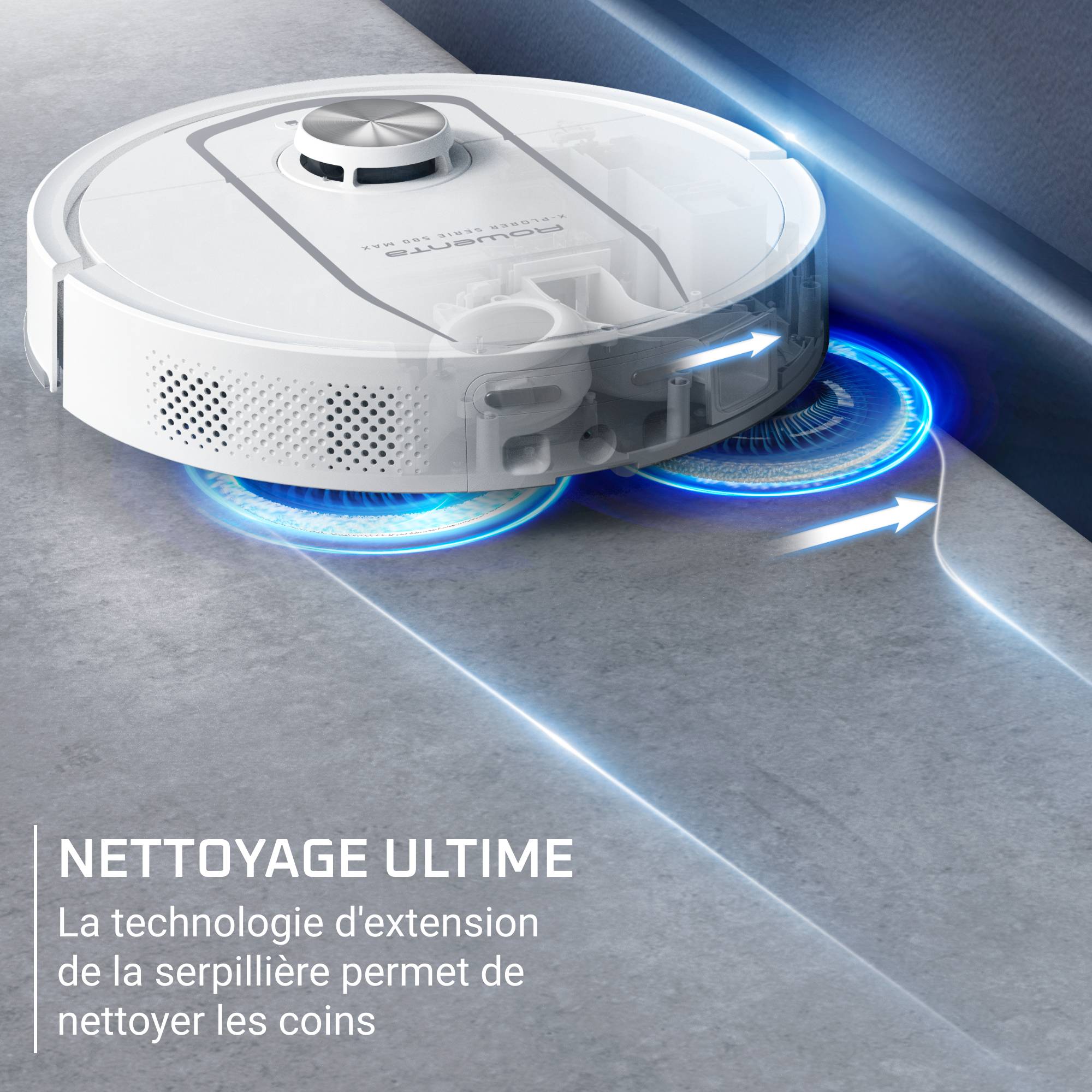 X-Plorer Serie 580 Max, Robot aspirateur laveur, Auto-nettoyage, 10 000 PA, Détection laser à 360°