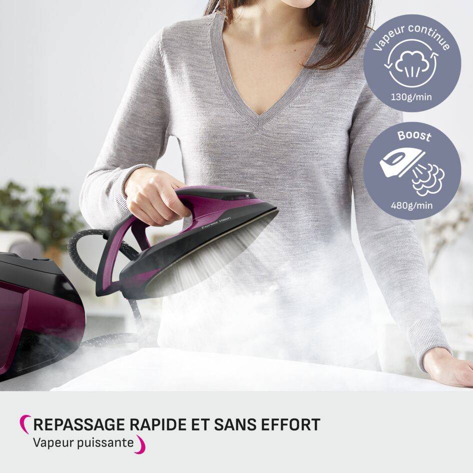 Express Vision, Centrale Vapeur Classique, 130 g/min, Pressing 480 g/min, Calor