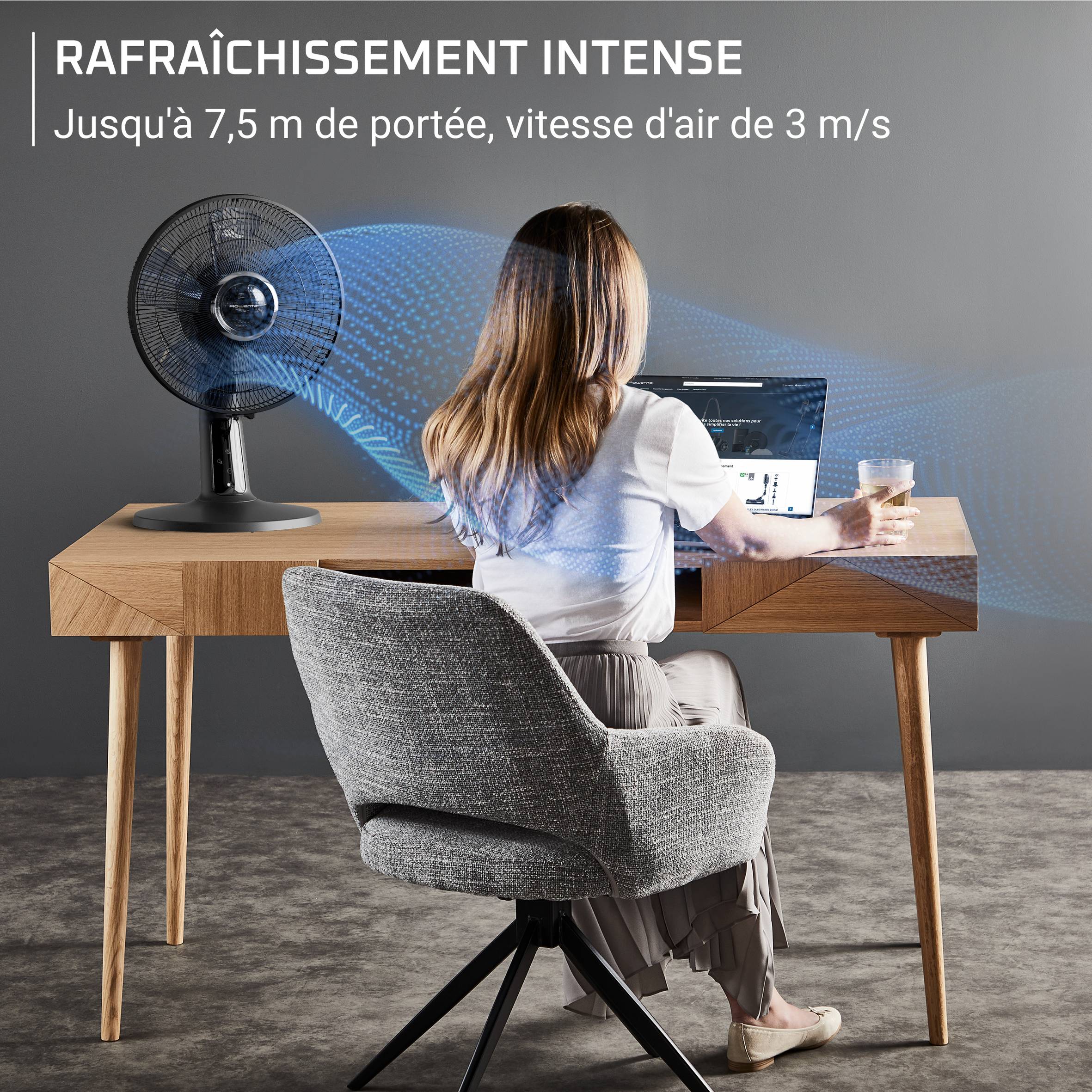 Turbo Silence Extreme+, Ventilateur de table, Rafraîchissement intense, Silencieux