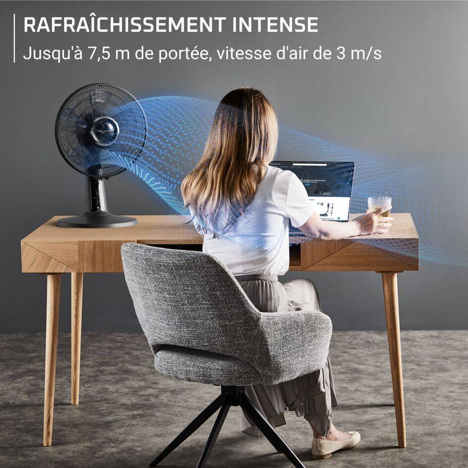 Turbo Silence Extreme+, Ventilateur de table, Rafraîchissement intense, Silencieux