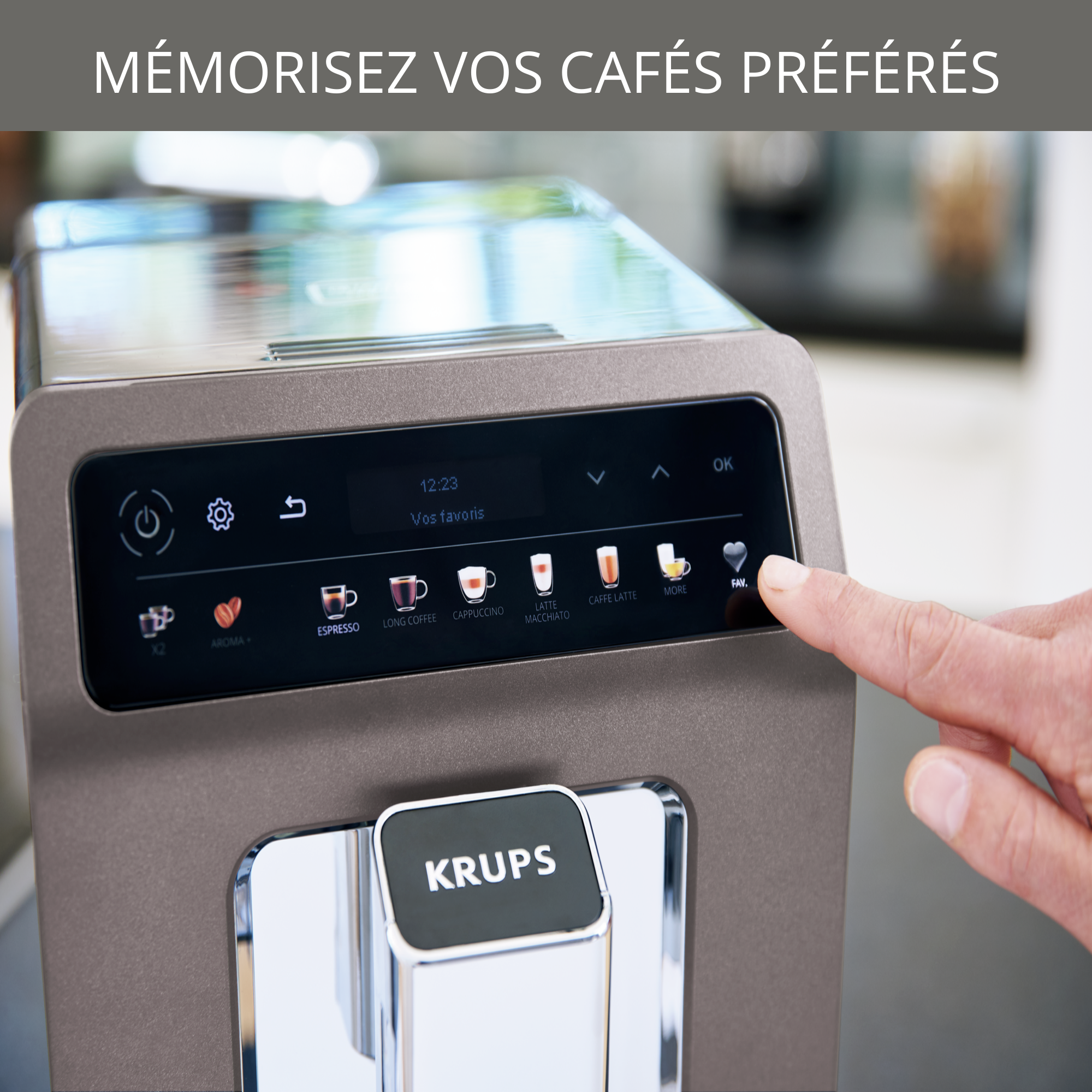 Evidence One, Krups, Machine à café à grains, 12 boissons, Interface tactile