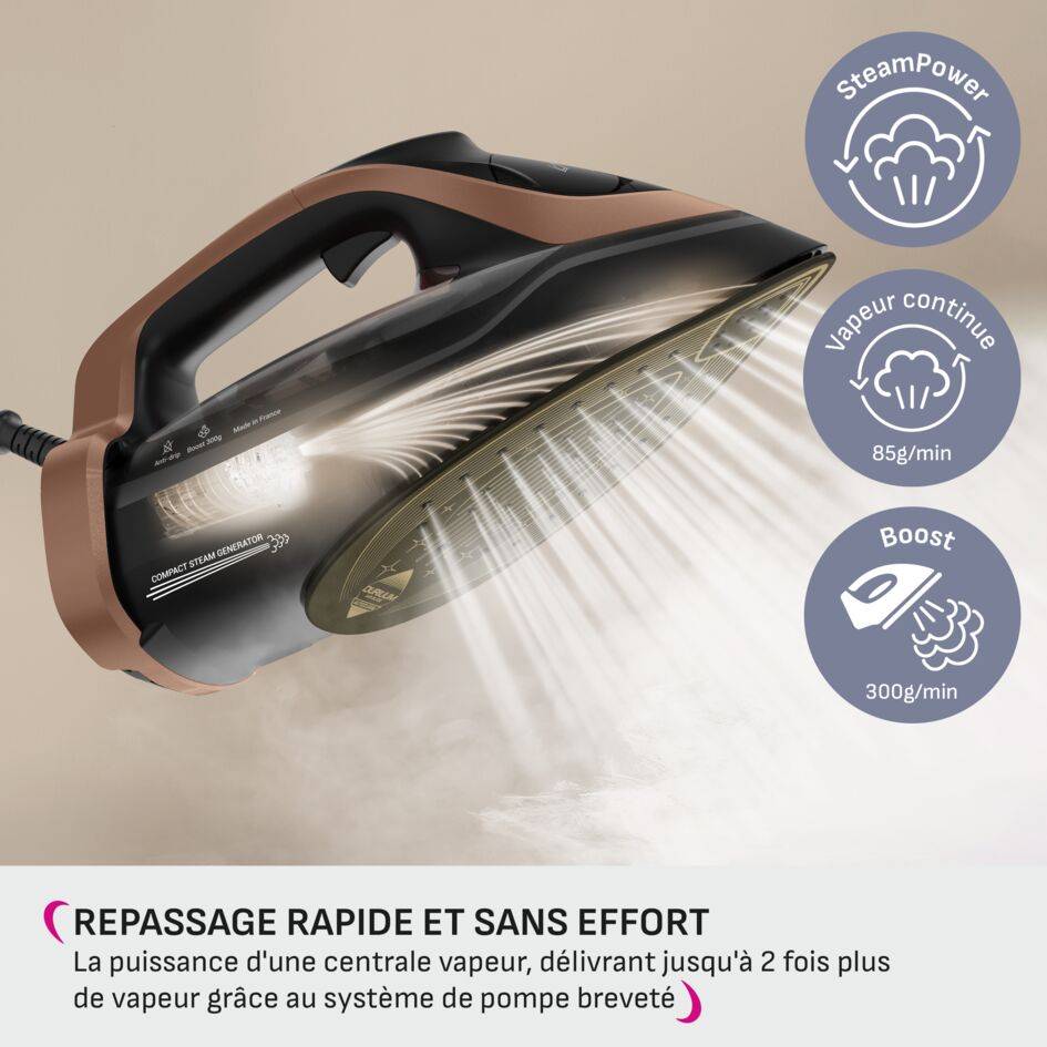 Ultimate Power Pro, Fer à Repasser Vapeur, 85 g/min, Pressing 300 g/min, Puissant, Calor
