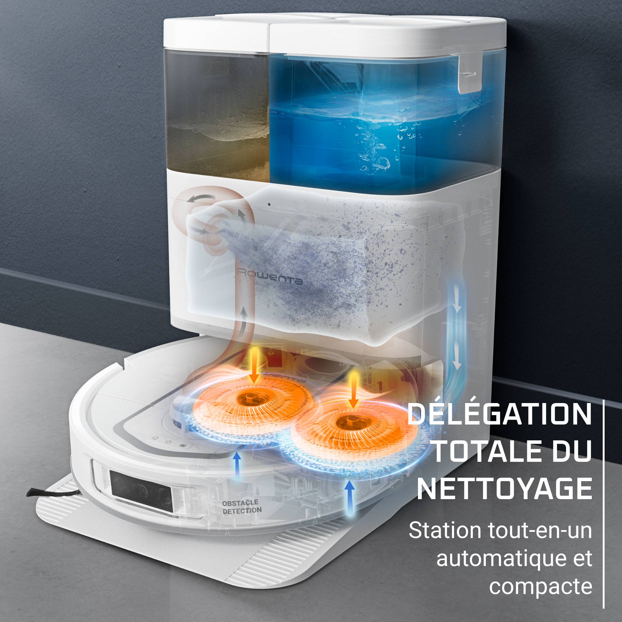 X-Plorer Serie 580 Max, Robot aspirateur laveur, Auto-nettoyage, 10 000 PA, Détection laser à 360°