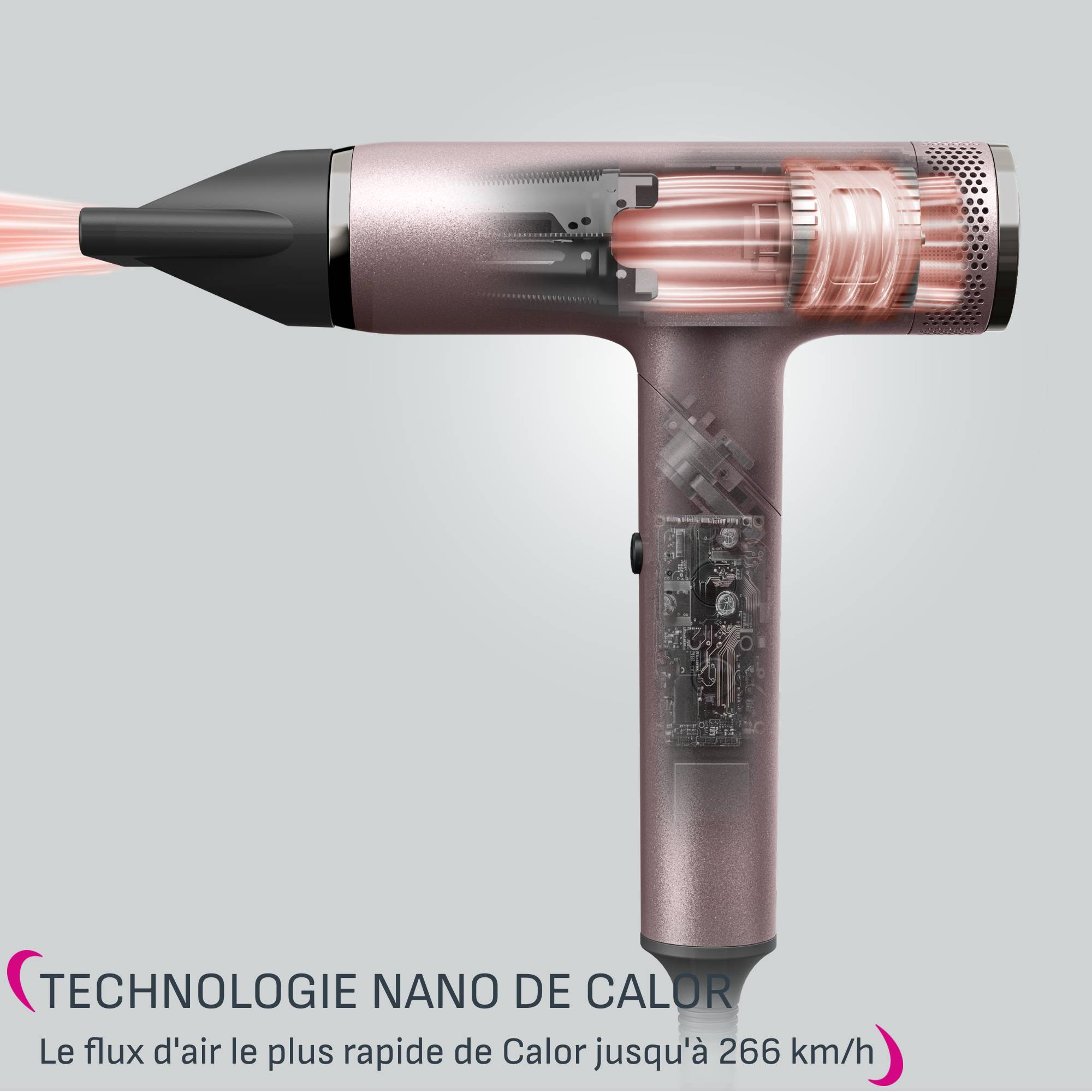 Nano Fold, Sèche-cheveux pliable, Compact, Léger, Ultra puissant