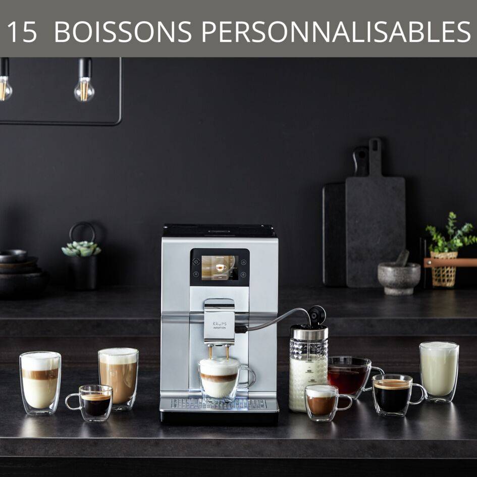 Intuition Préférence+, Krups, Machine à café à grain, 15 boissons, Ecran tactile