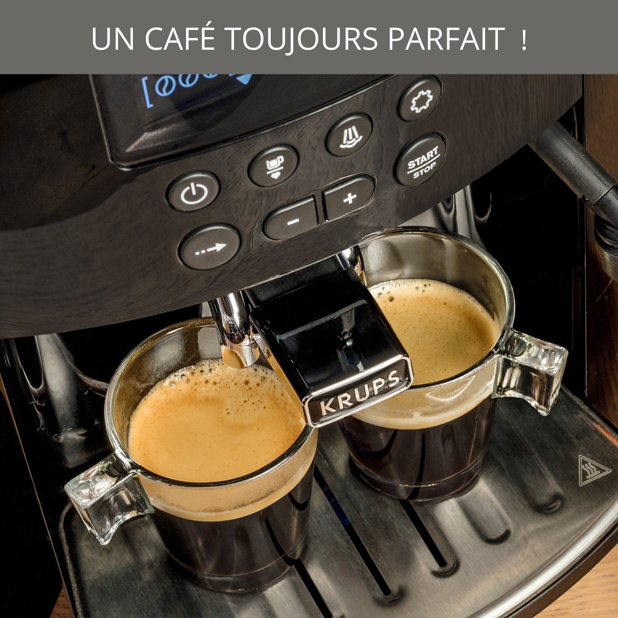 Arabica, Krups, Machine à café à grains, Ecran LCD, Buse vapeur pour cappuccino