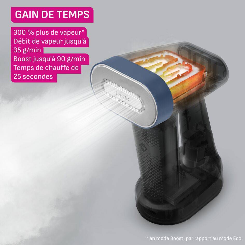 Pure Force 2en1, Défroisseur à main et fer à repasser, Prêt en 25s