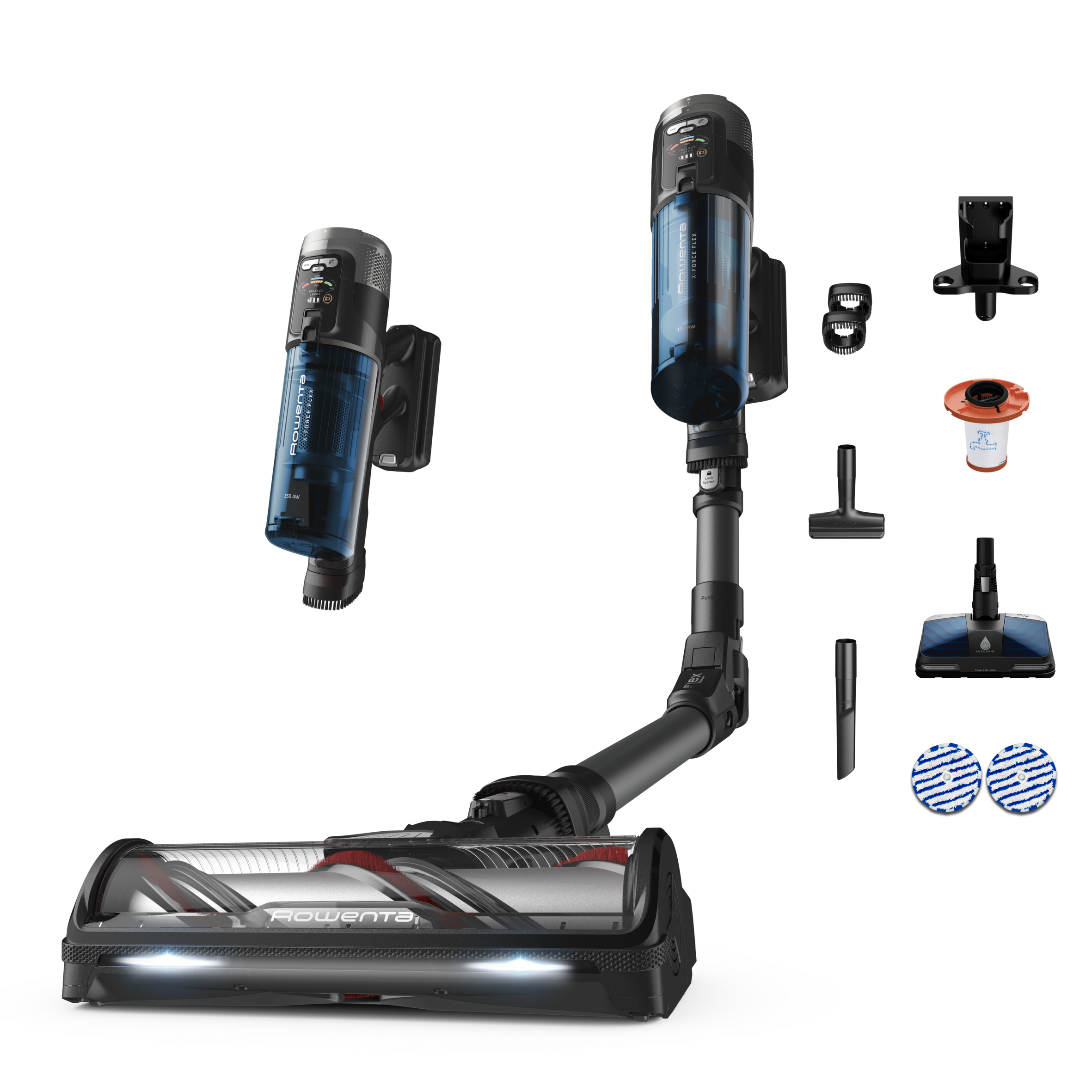 X-Force Flex 12.60 Neo, Aspirateur balai laveur sans fil, 150 AW, 60 min, Allergie, Aqua